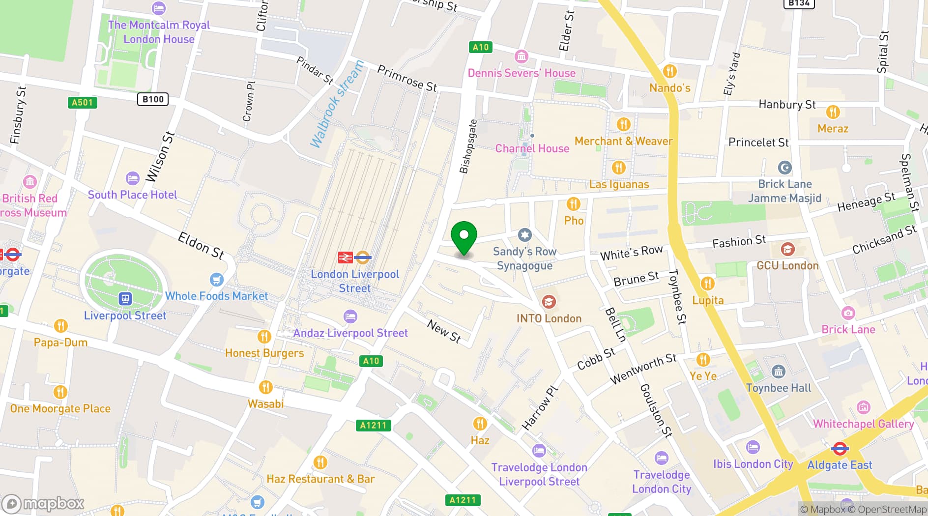 Map showing Meet and Collab
