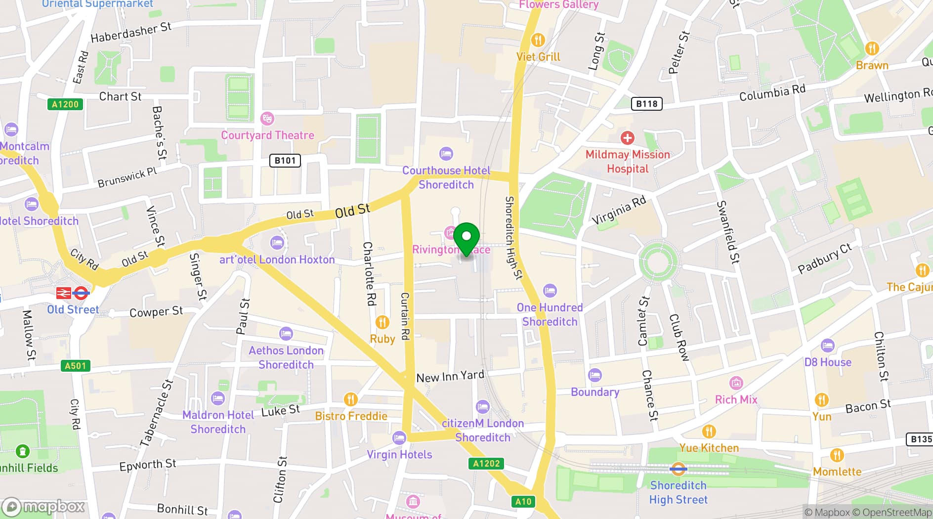 Map showing Proud Cabaret at 83