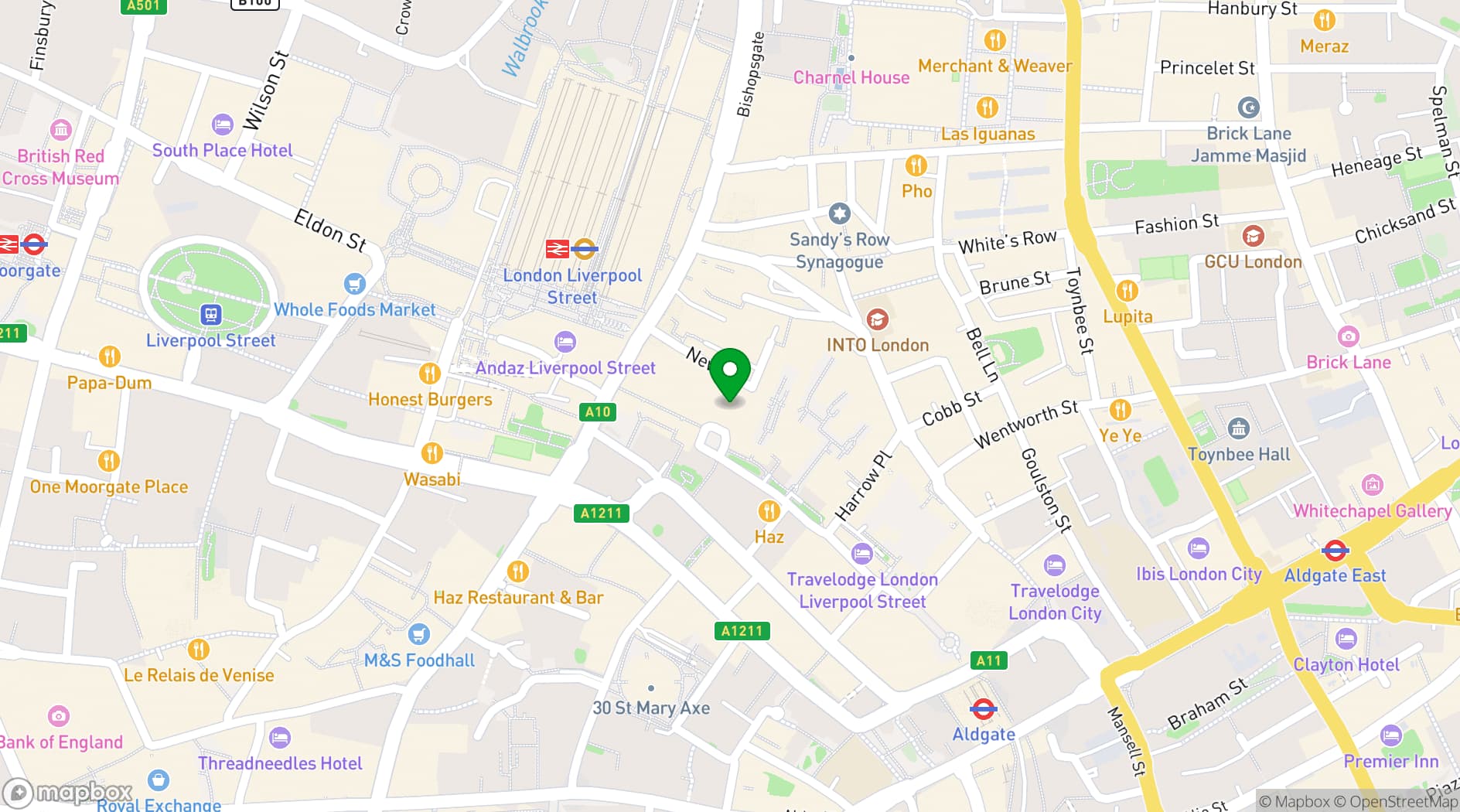 Map showing Coopers' Hall