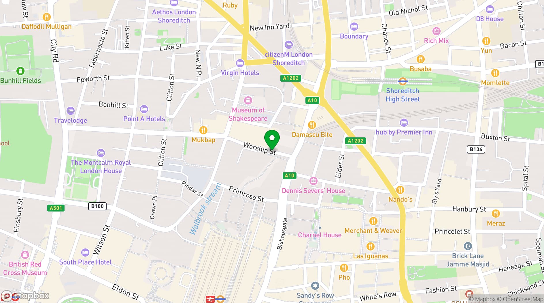 Map showing Beechwood Pub & Kitchen