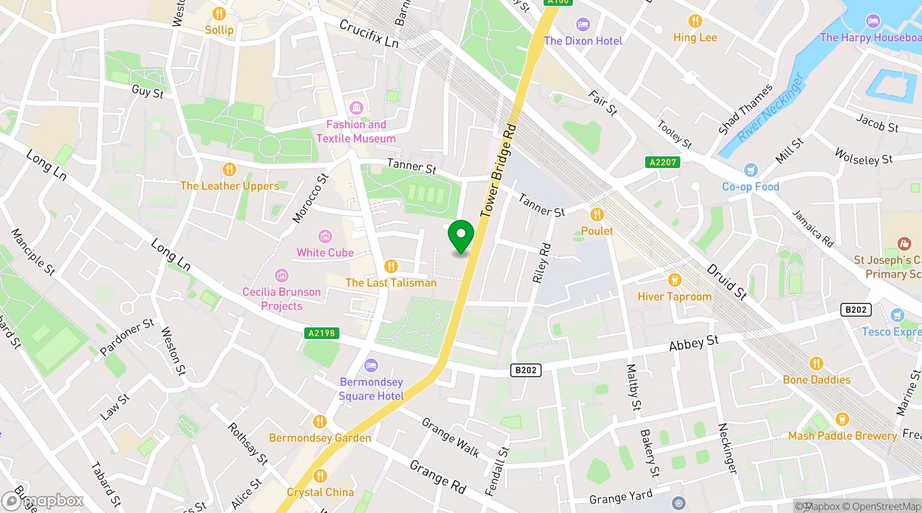 Map showing Shaman Bermondsey