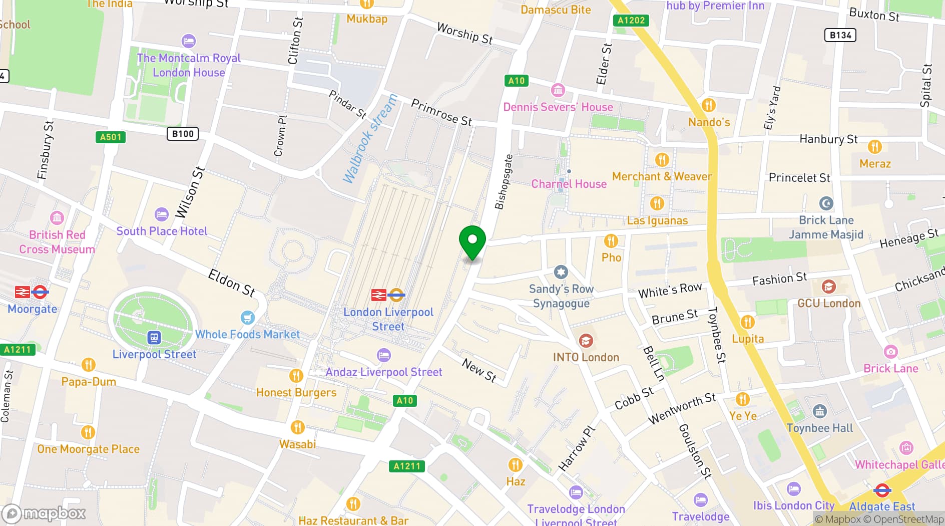 Map showing Nest Bishopsgate