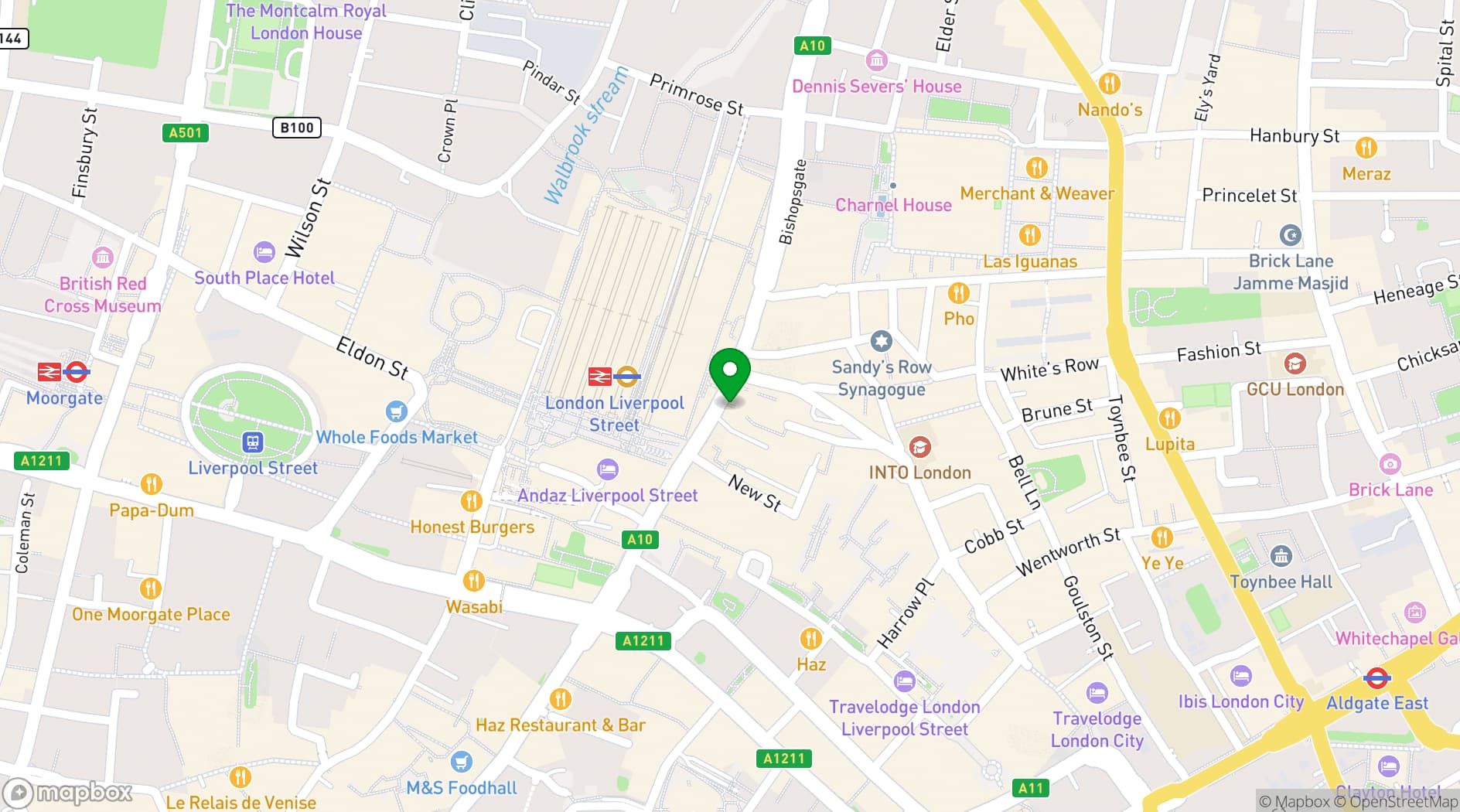 Map showing Boisdale of Bishopsgate