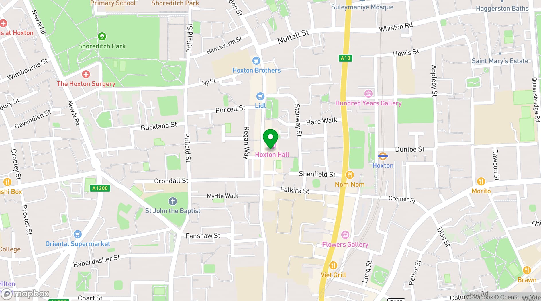 Map showing The Bop Hub
