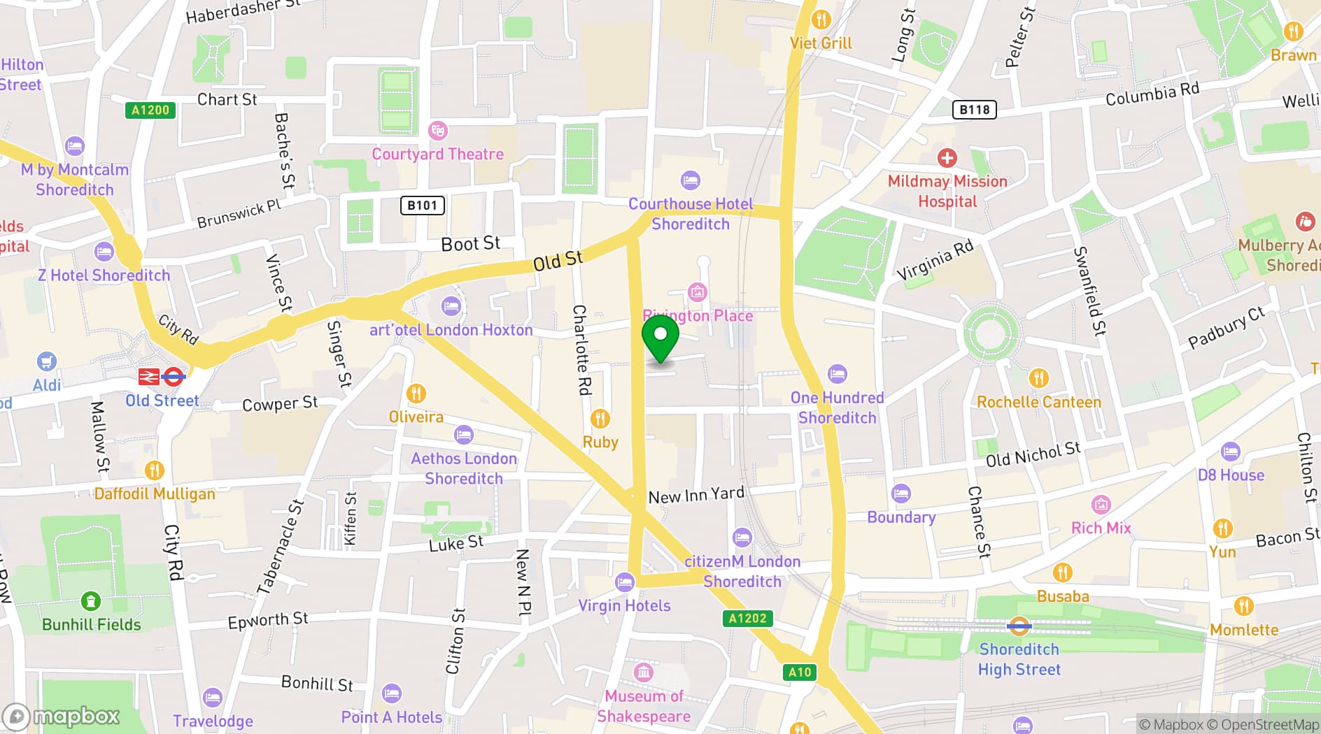 Map showing The Boutique Workplace Company - Curtain Road