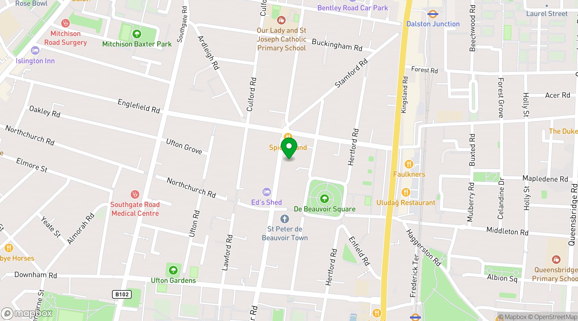 Map showing BLANK100