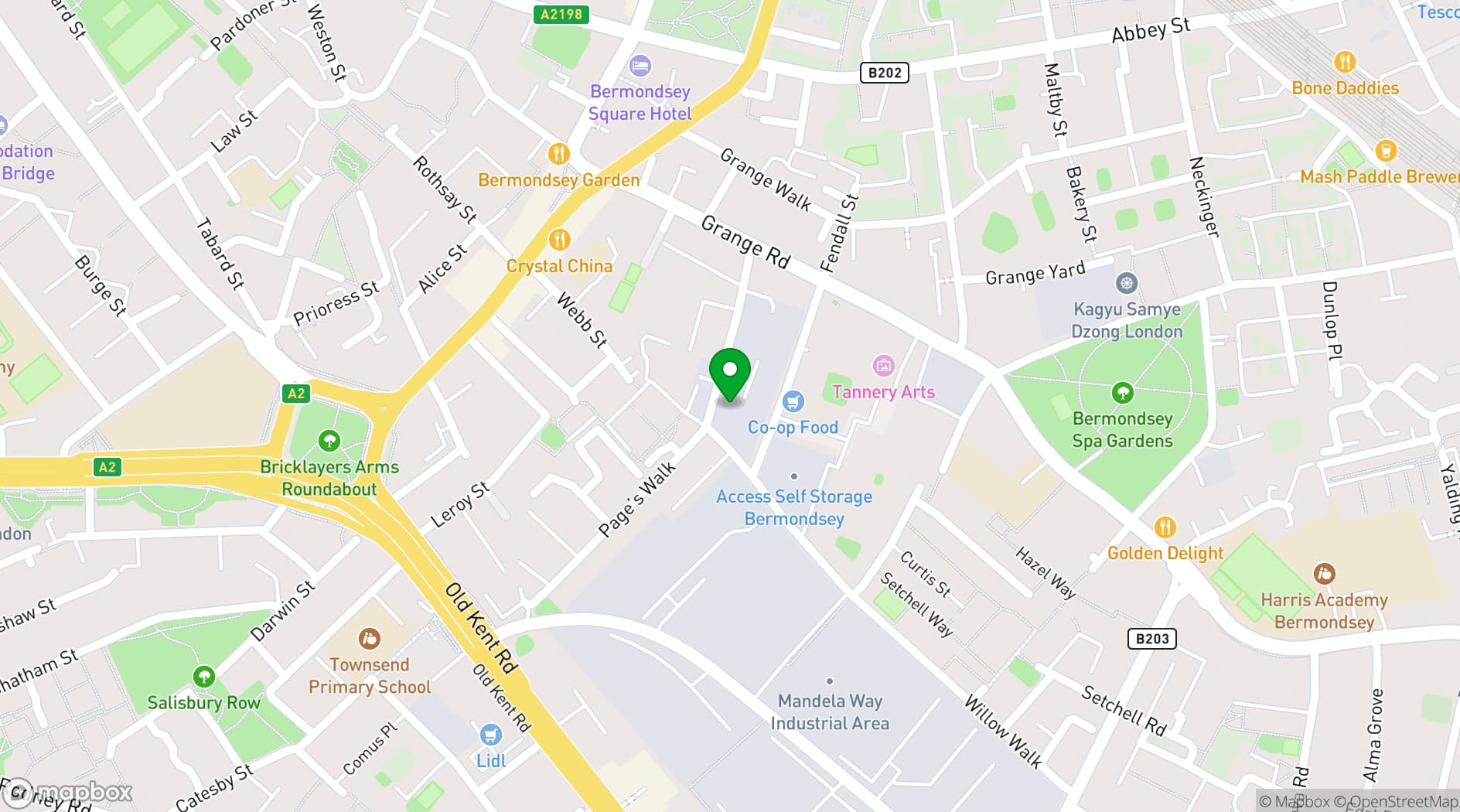 Map showing Pages Walk