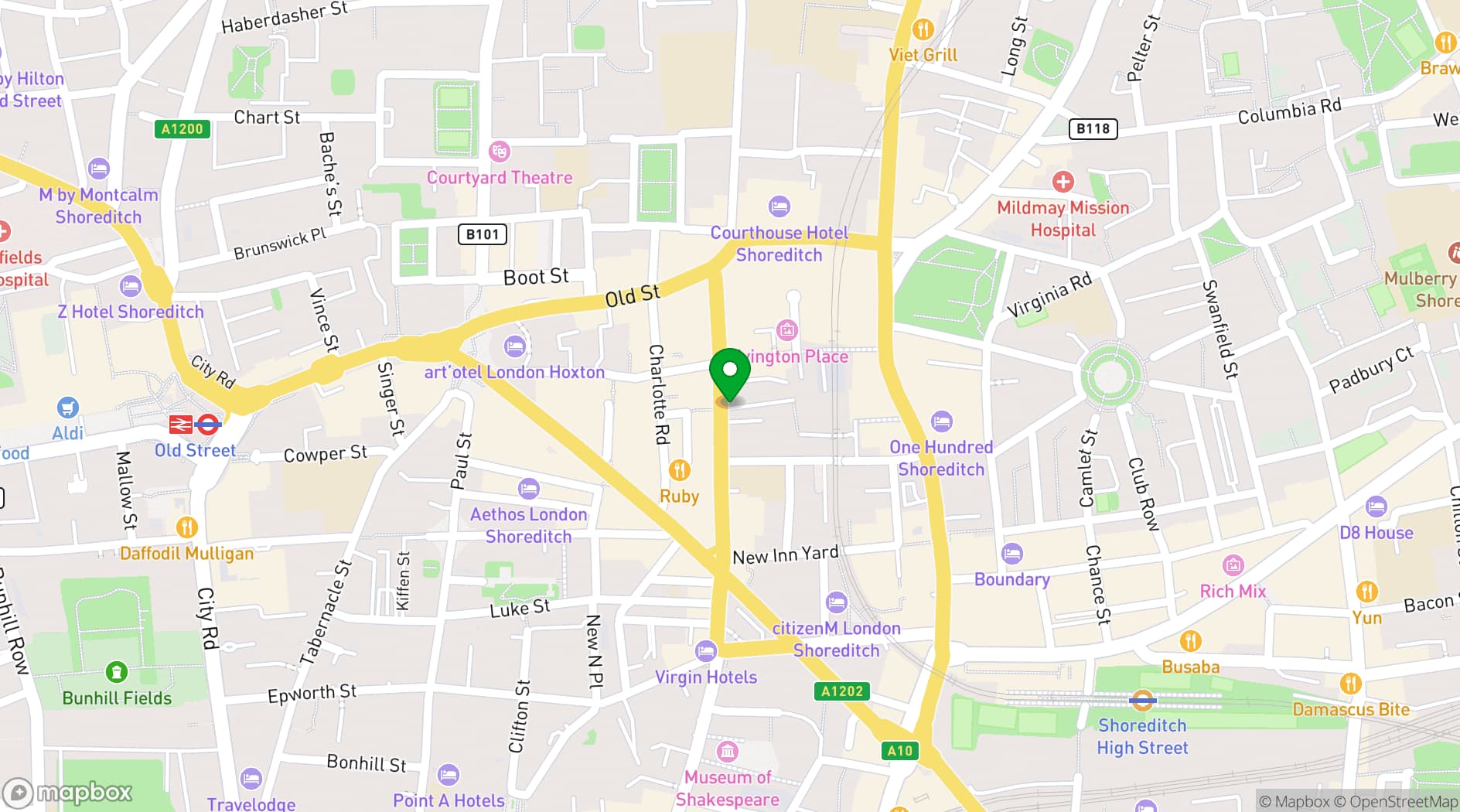 Map showing UNLOCKED SHOREDITCH 