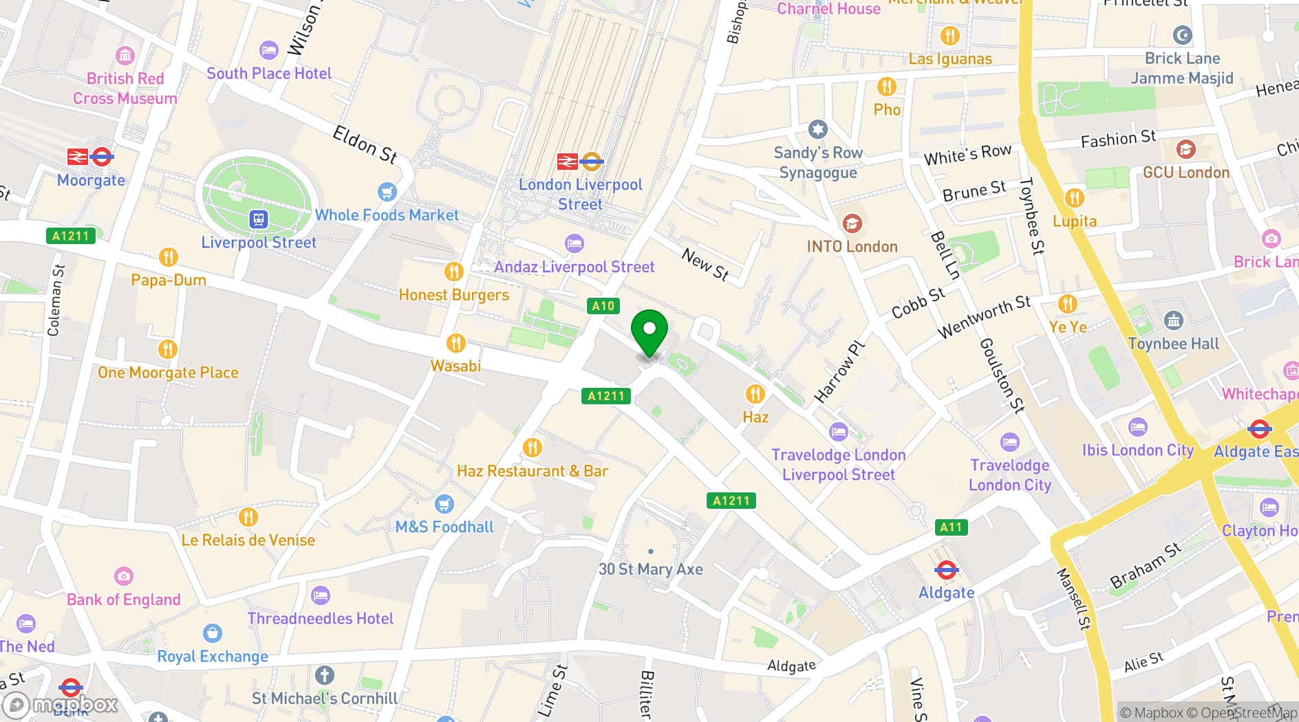 Map showing Pan Pacific London
