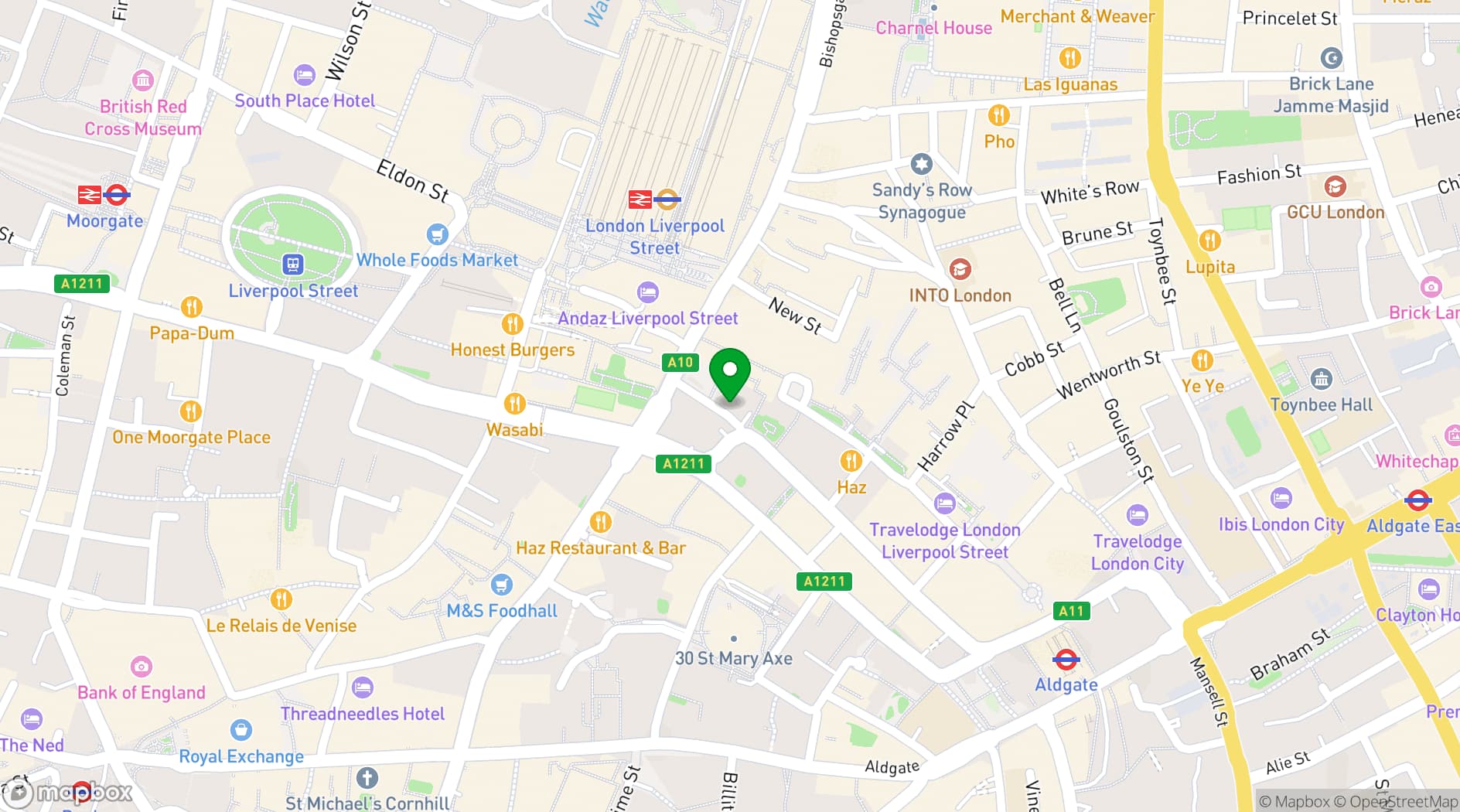 Map showing Pan Pacific London