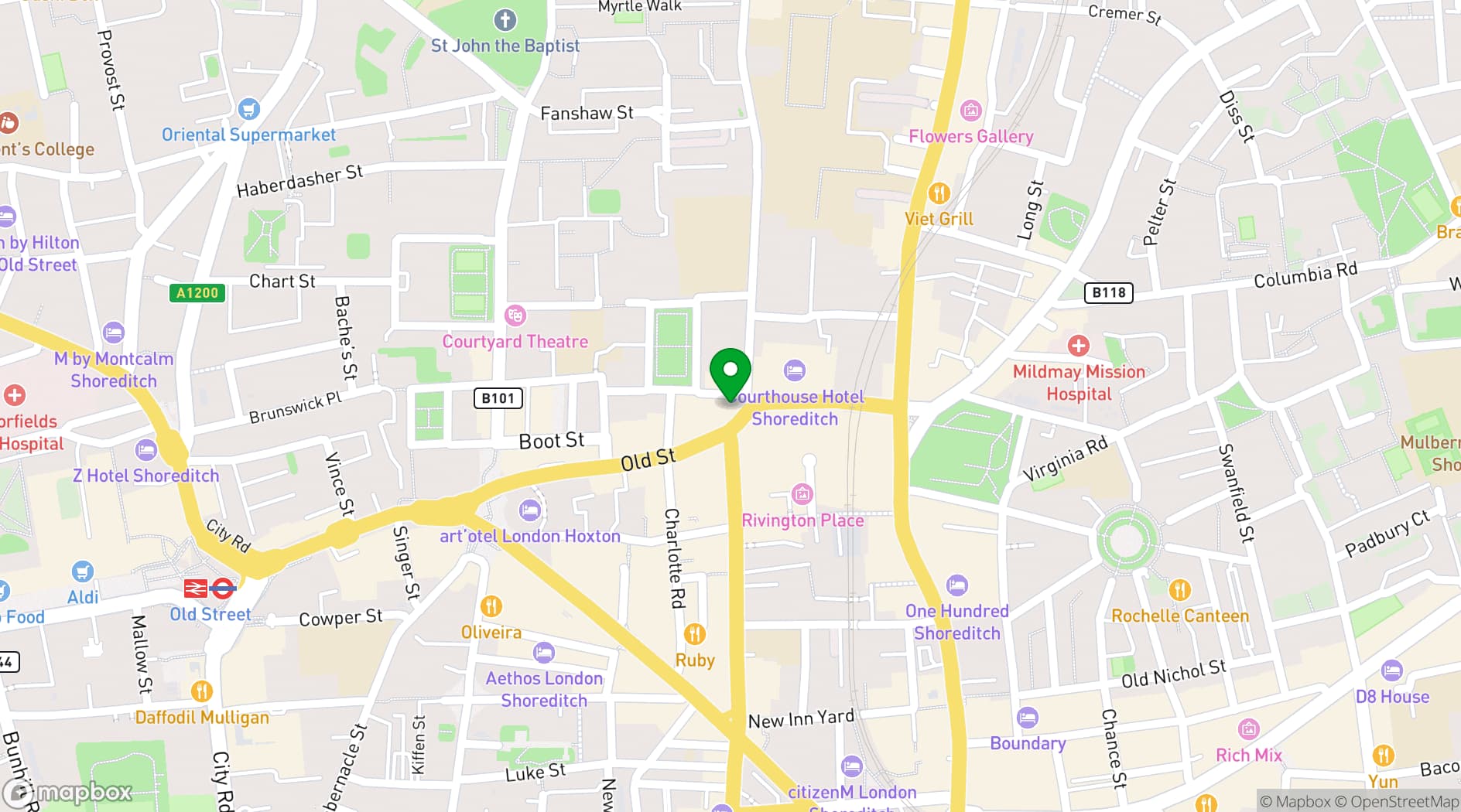 Map showing Shoreditch Balls