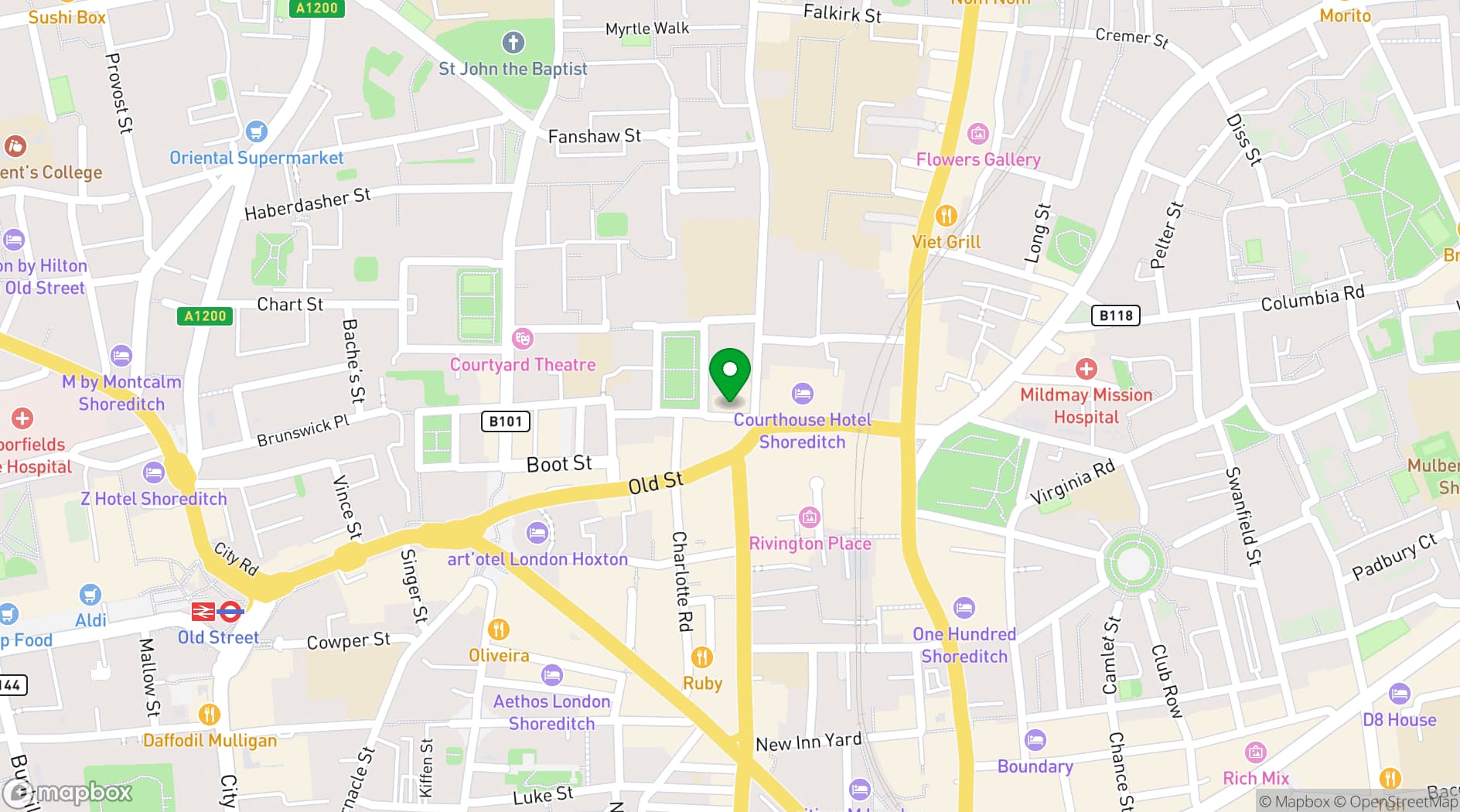 Map showing Via Emilia