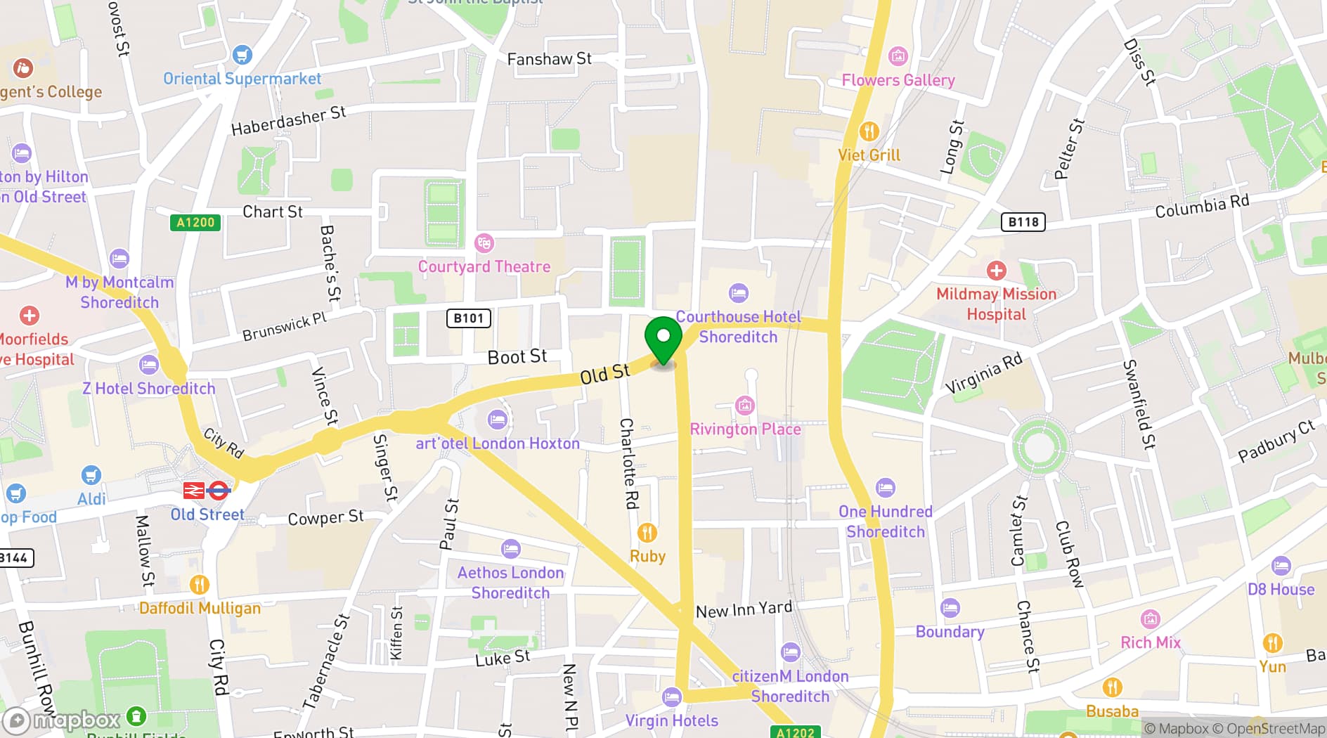 Map showing Old Street Records
