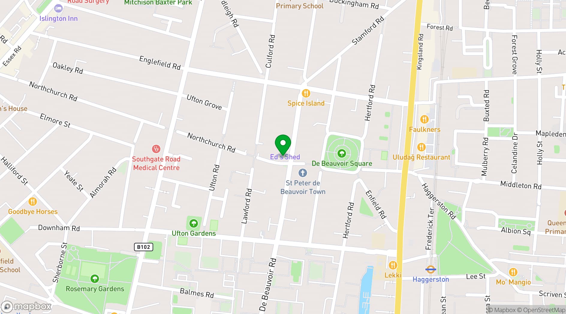 Map showing St Peter De Beauvoir Town