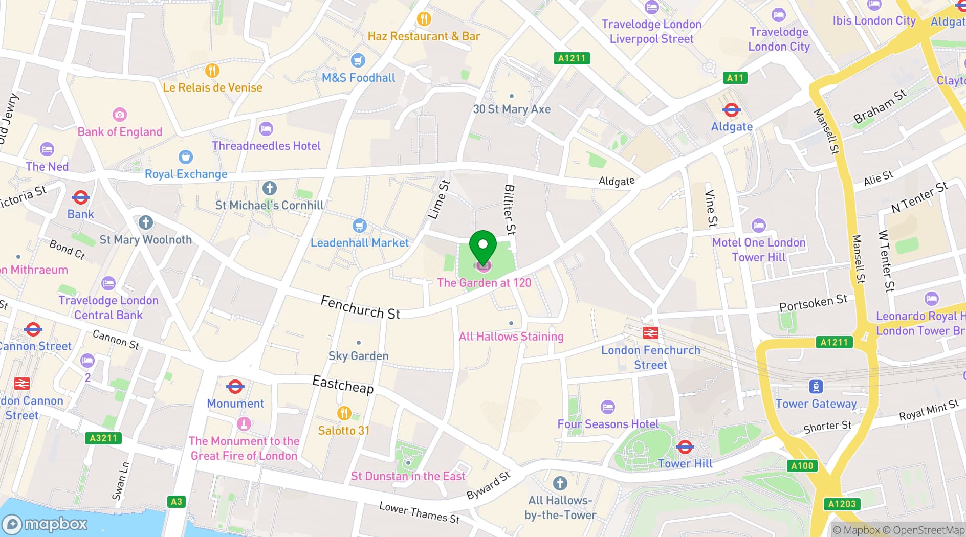 Map showing The Garden at 120