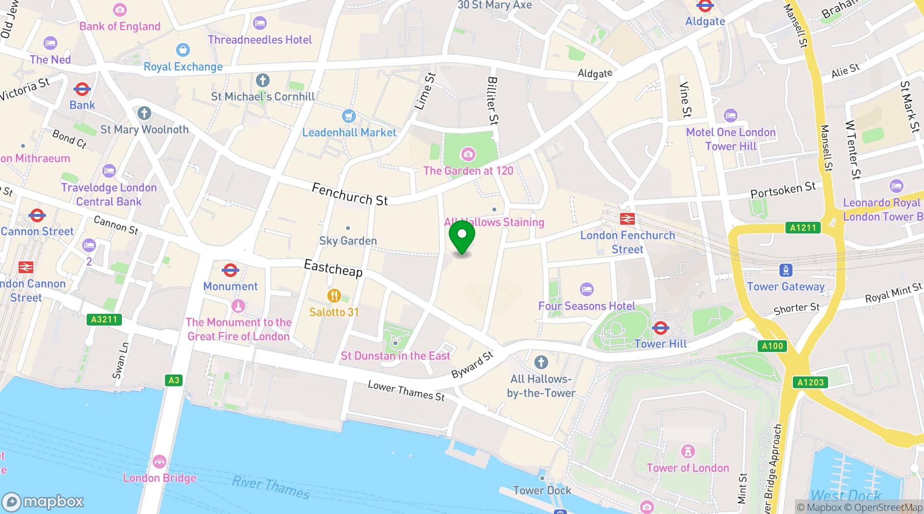 Map showing Balls Brothers Minster Court