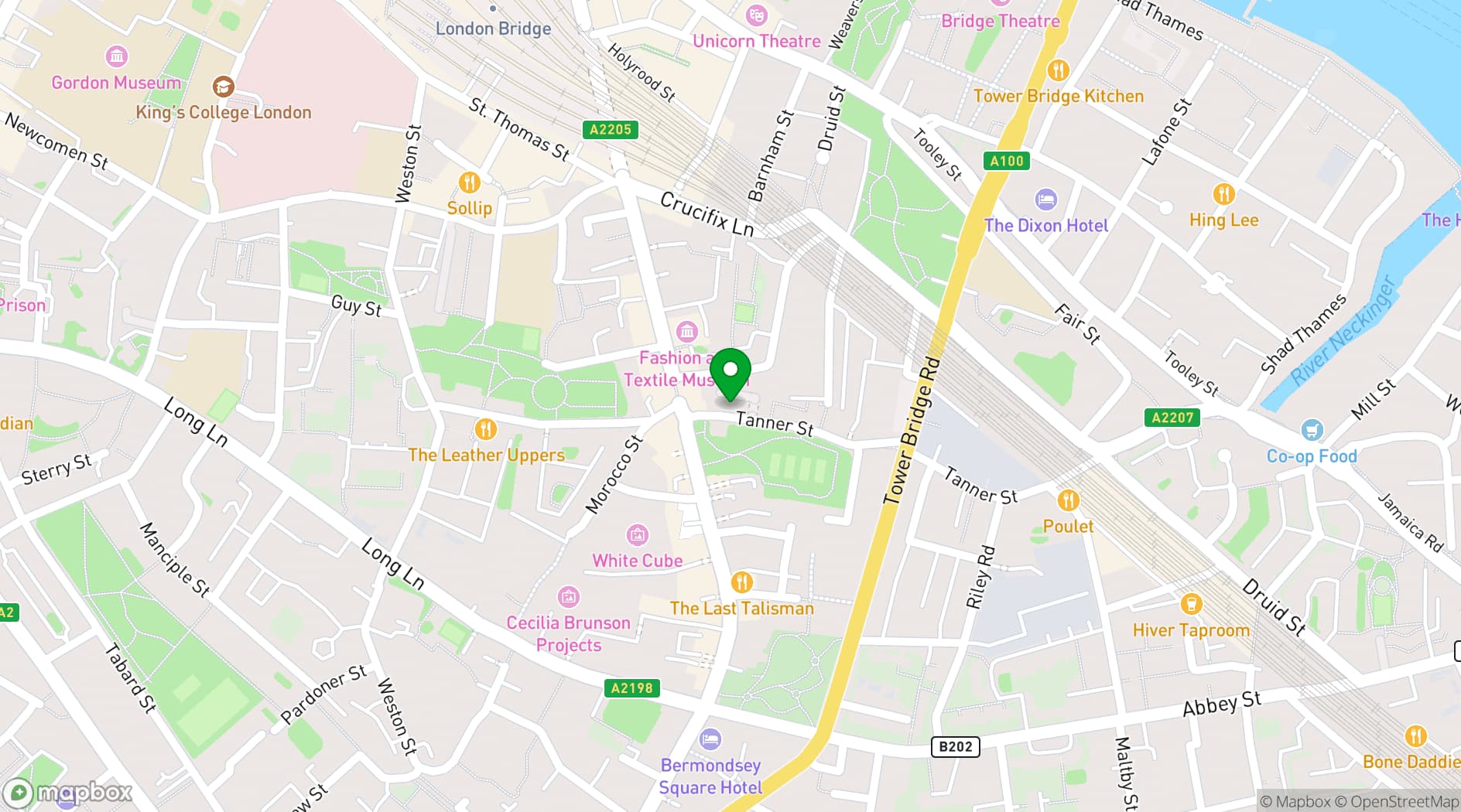Map showing Work.Life Bermondsey