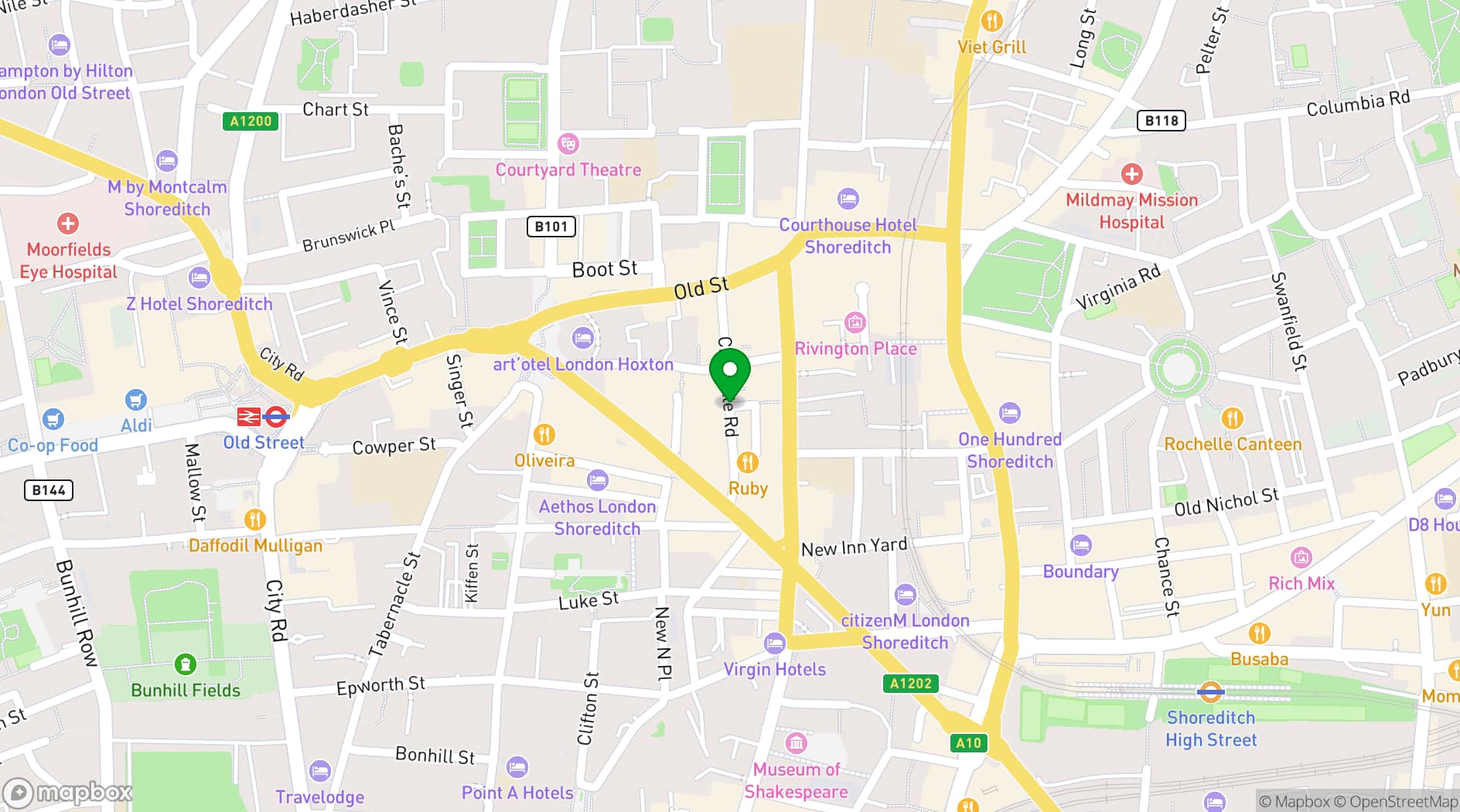 Map showing Original Shoreditch Warehouse Loft