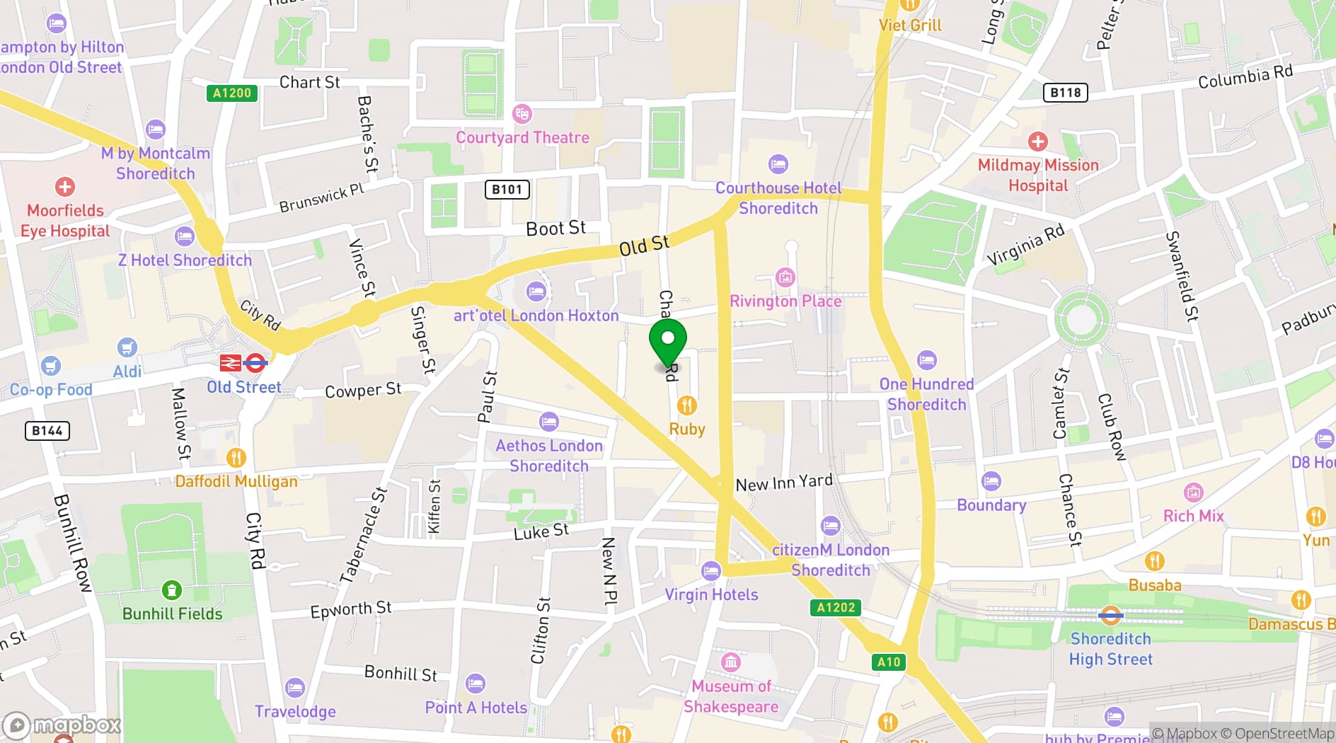 Map showing Lumiere London - Shoreditch Loft