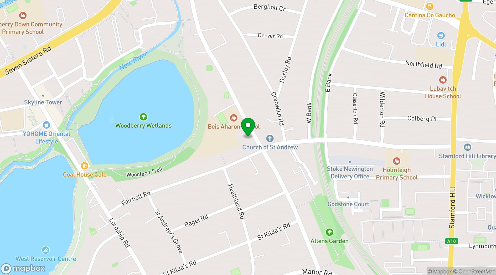 Map showing Oaktree Community Centre