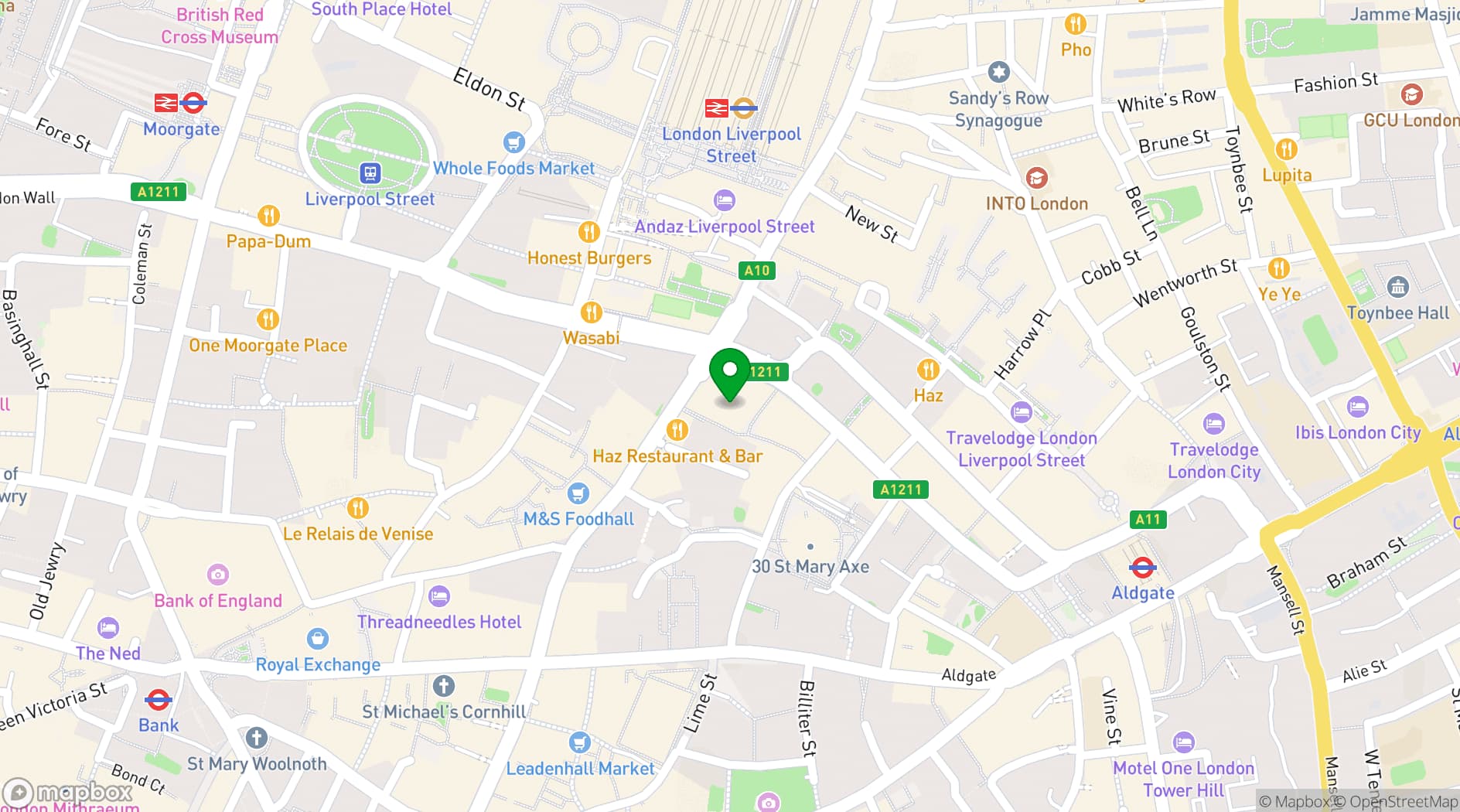 Map showing Seventy Eight Bishopsgate