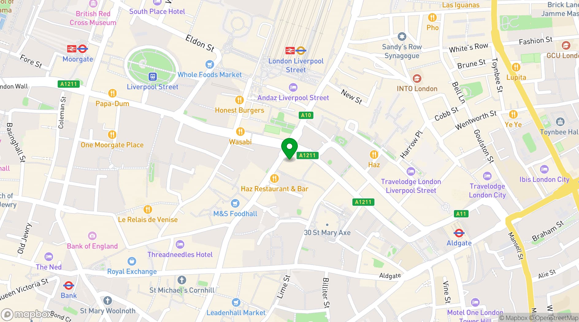 Map showing Paradise Green