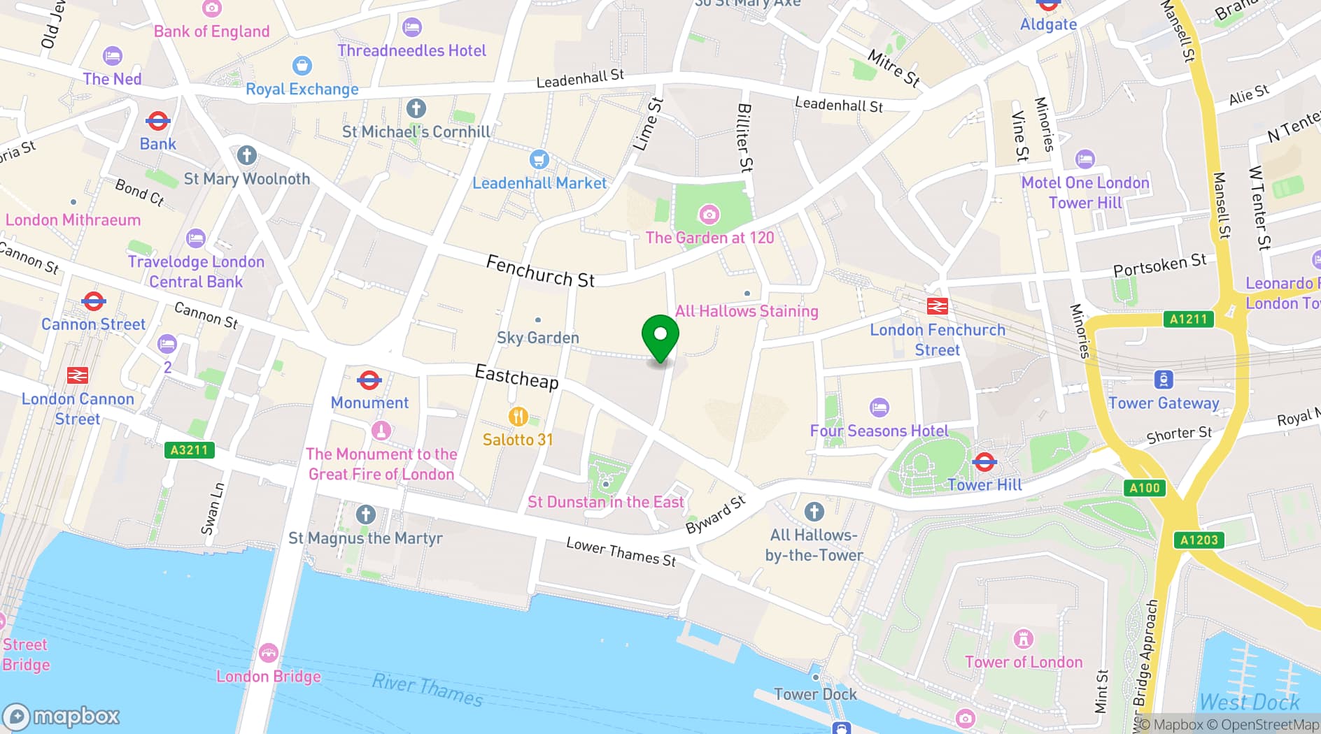 Map showing Davy's at Plantation Place