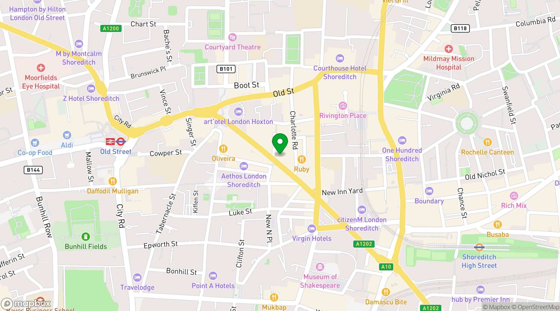 Map showing Roof Garden