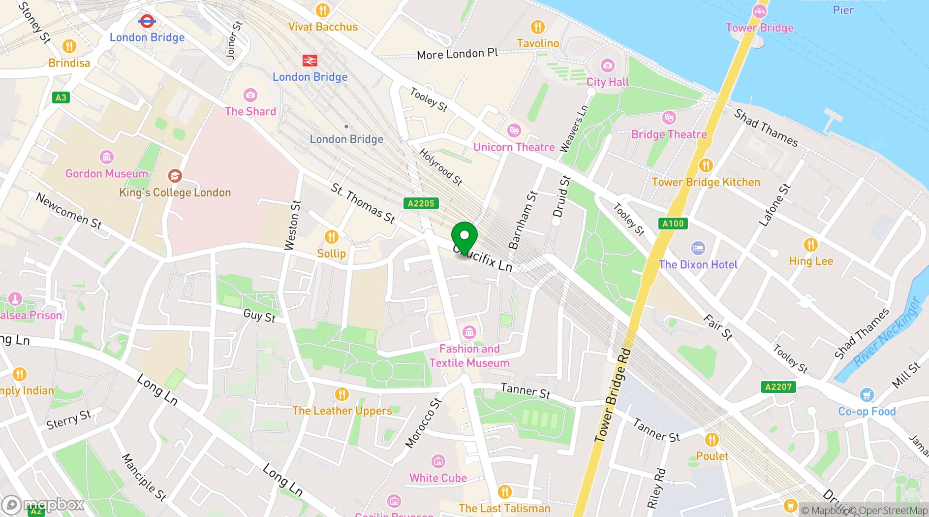 Map showing Runway East London Bridge