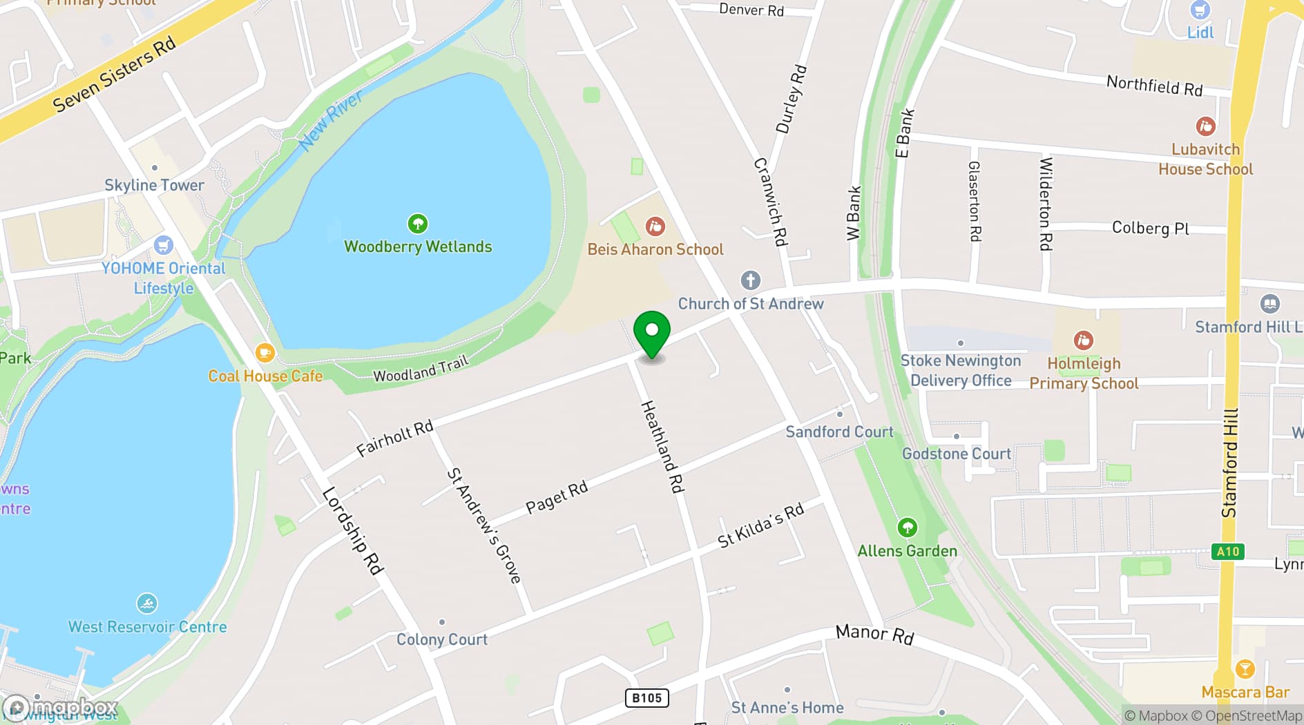 Map showing Beis Shmuel Hall