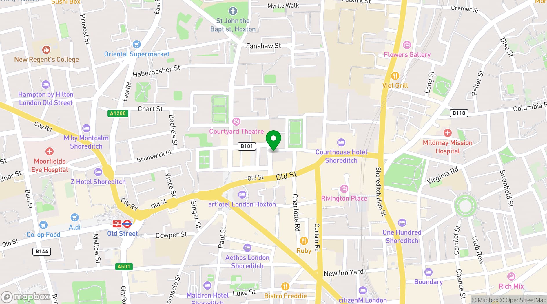 Map showing Canvas Studios
