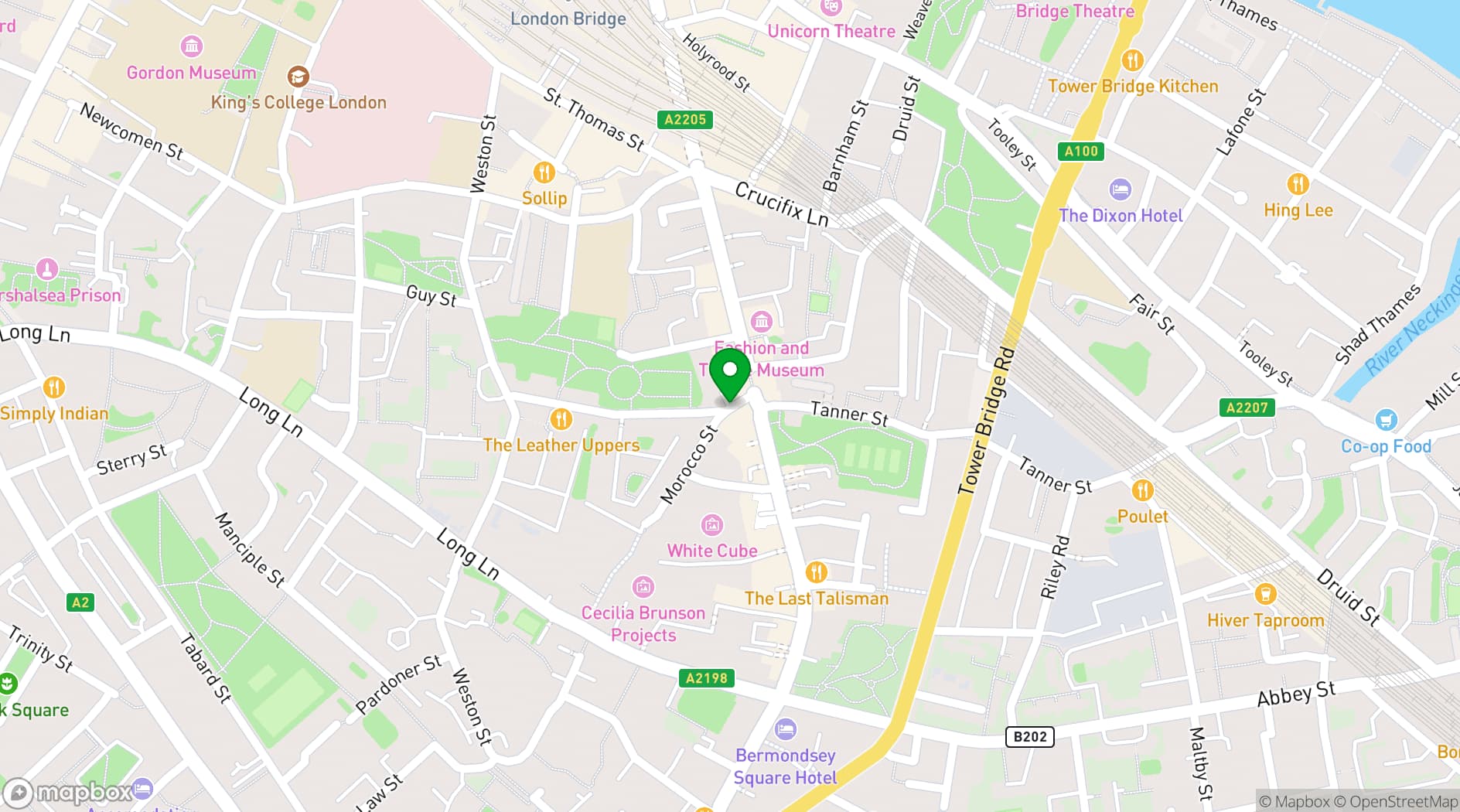 Map showing Morocco Bound Bookshop