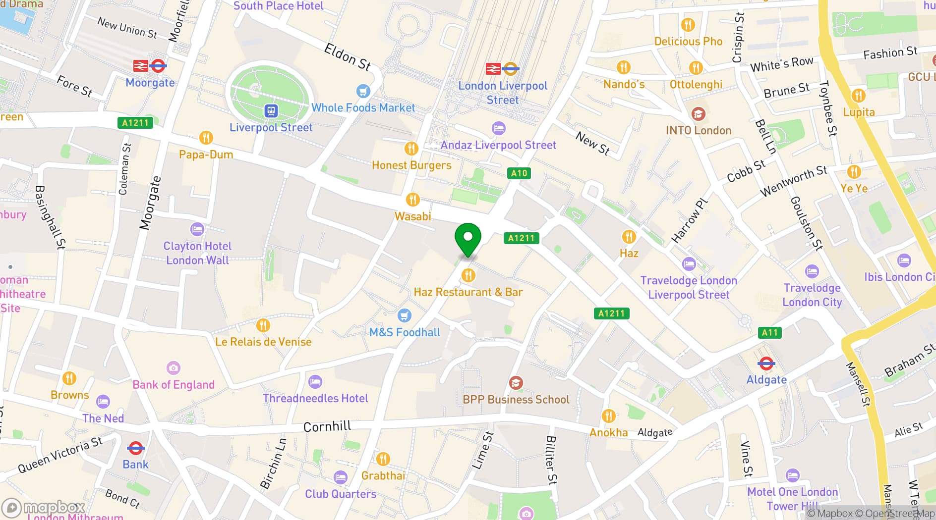 Map showing The Drift Bar