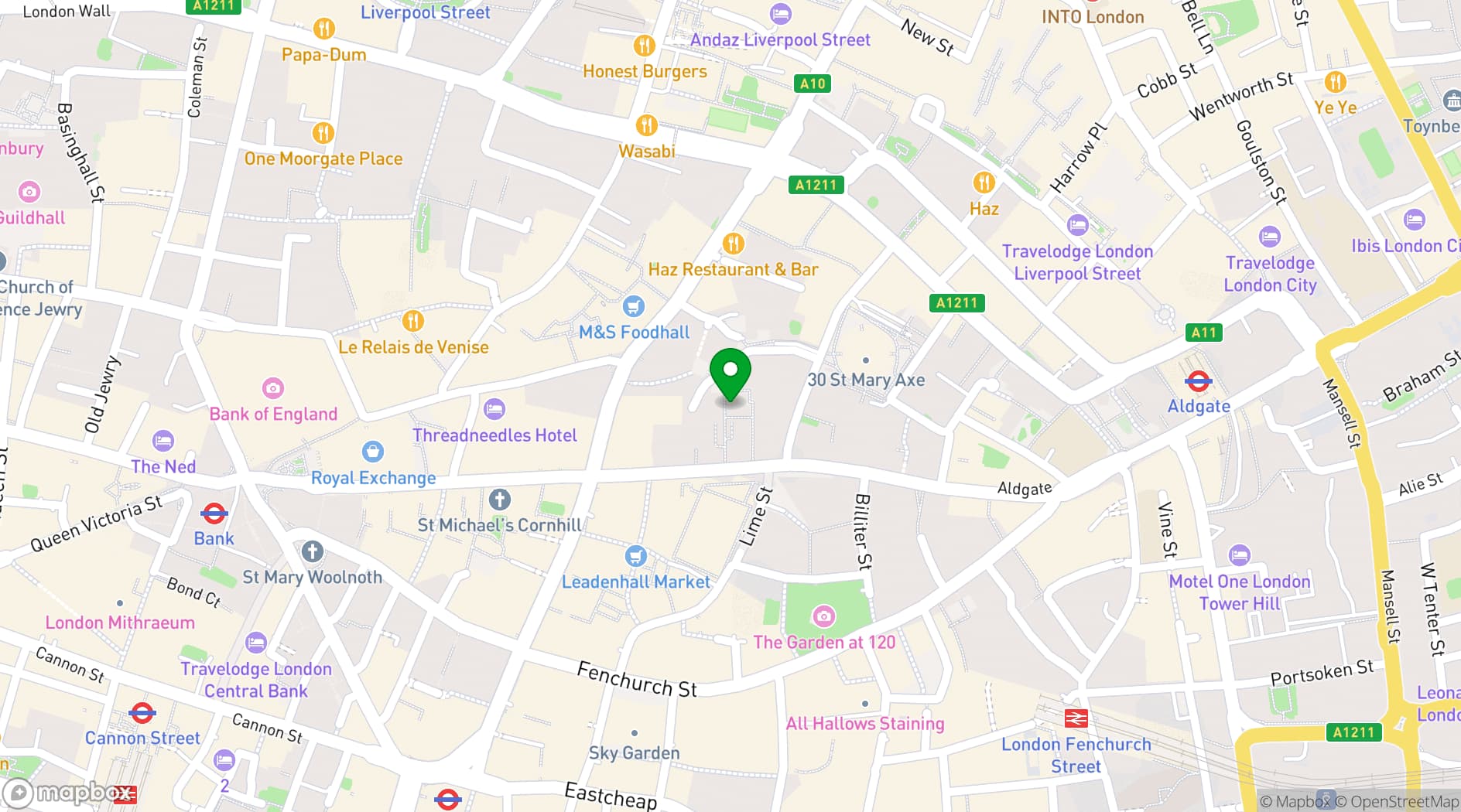 Map showing Bob Bob Ricard, City
