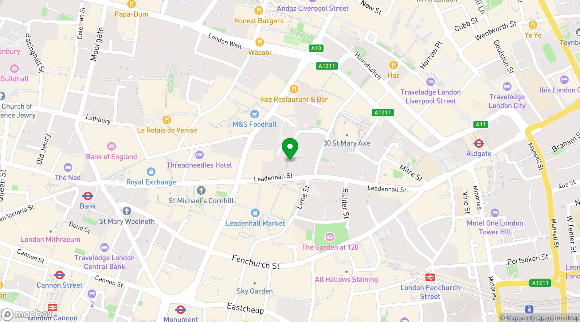 Map showing The Leadenhall Building