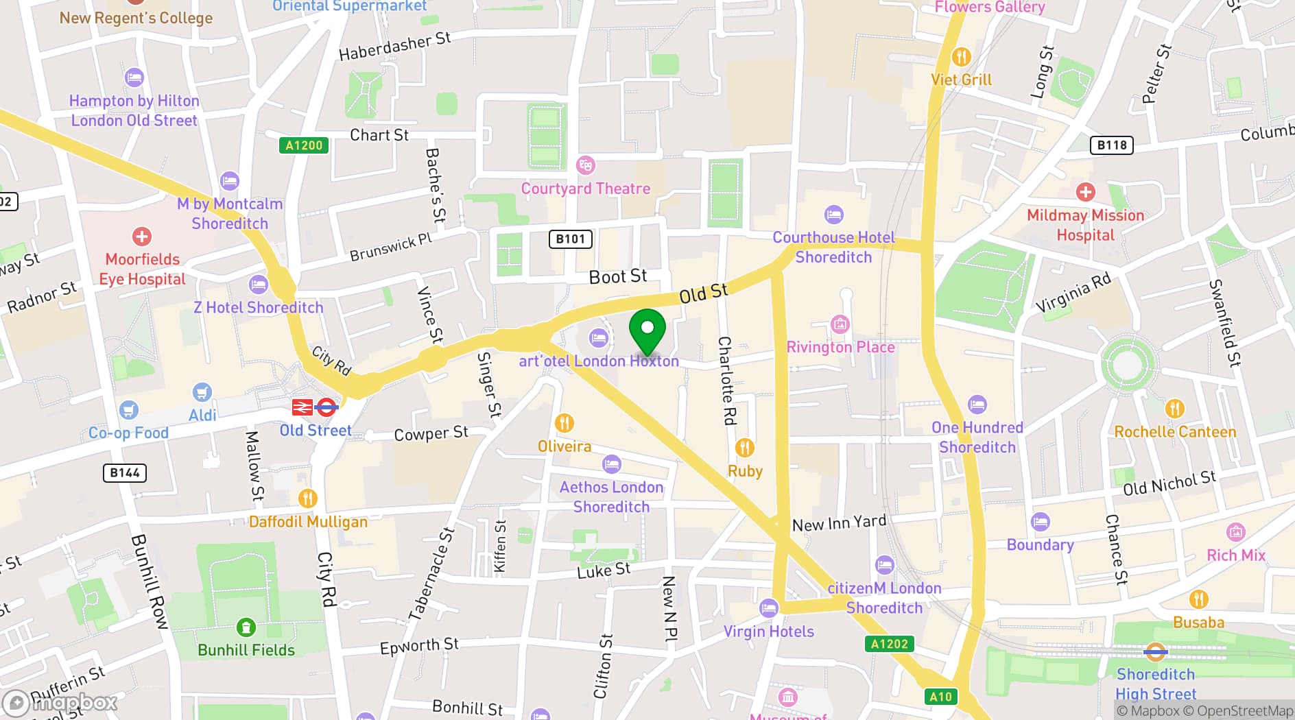 Map showing The Cafe Venue