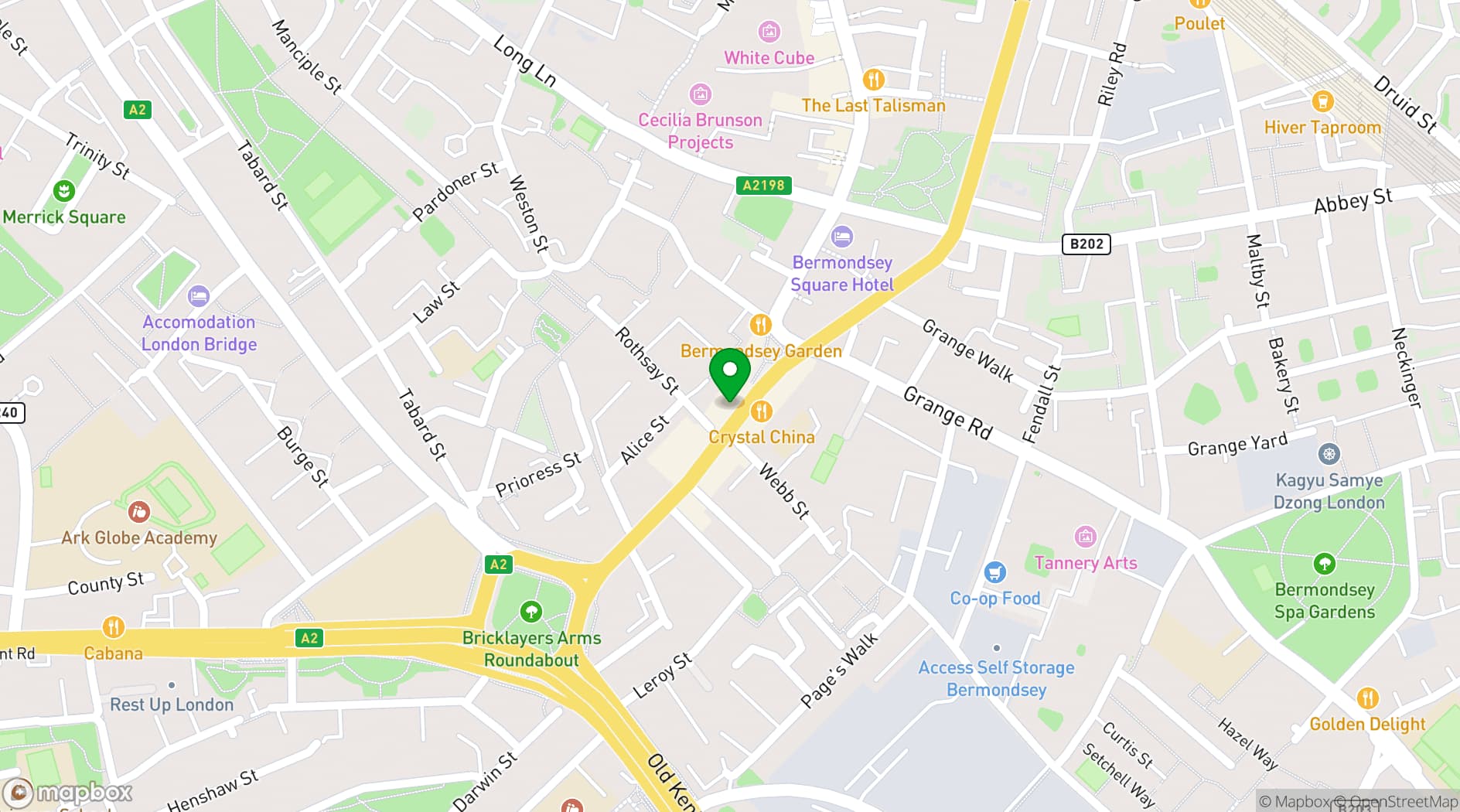 Map showing The Chip + Oak