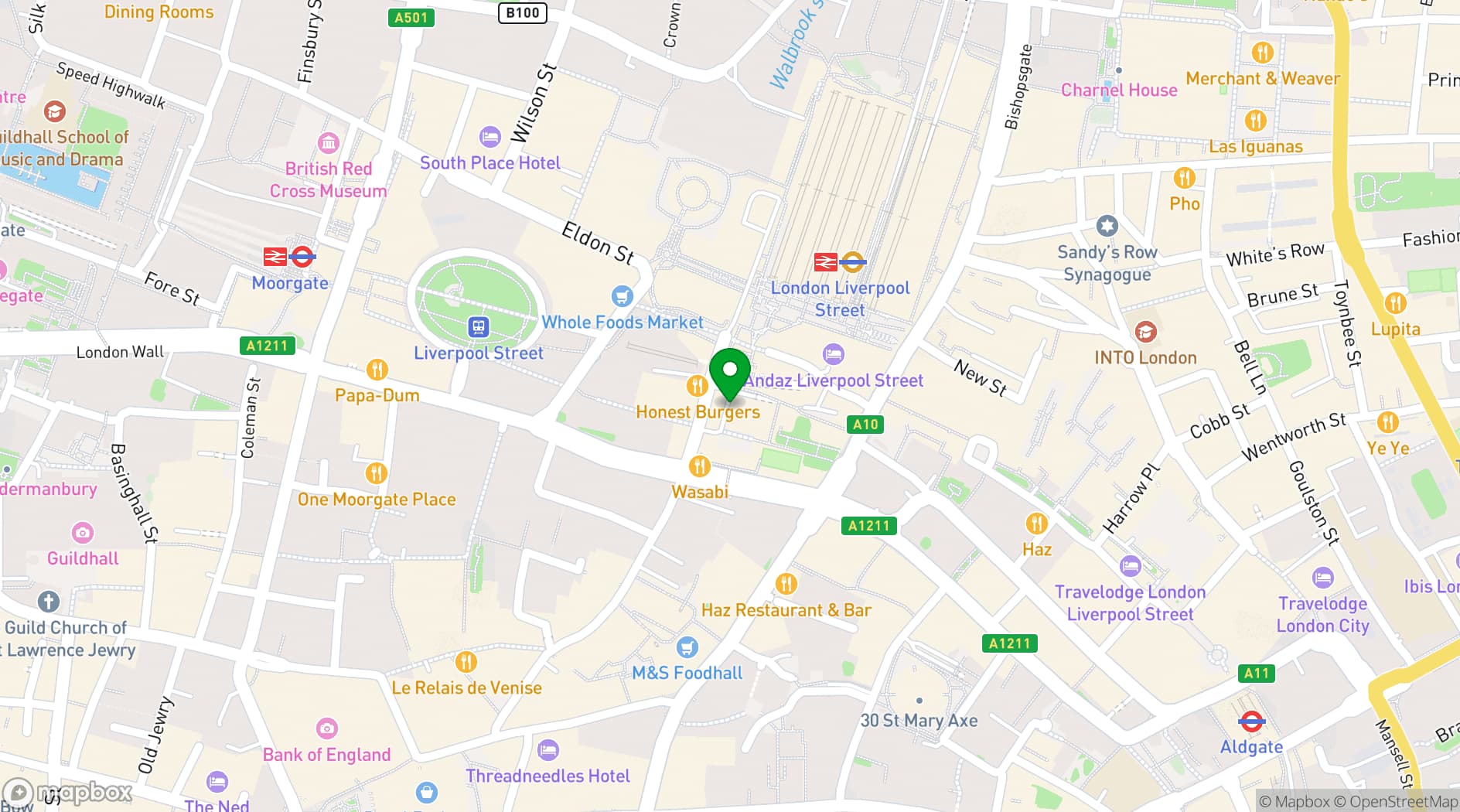 Map showing The Ivy City Garden