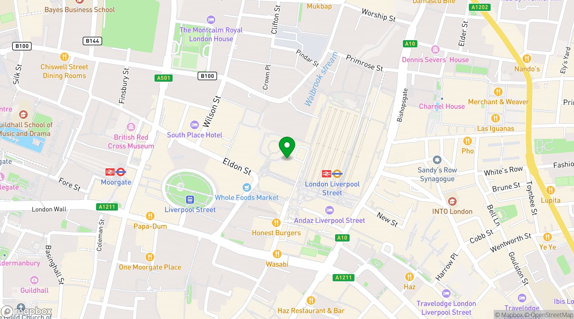 Map showing Shiro Sushi