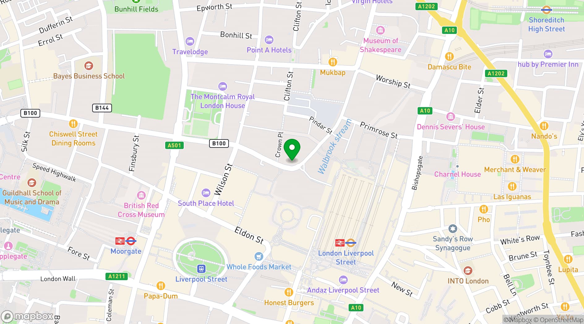 Map showing The 1 Bar