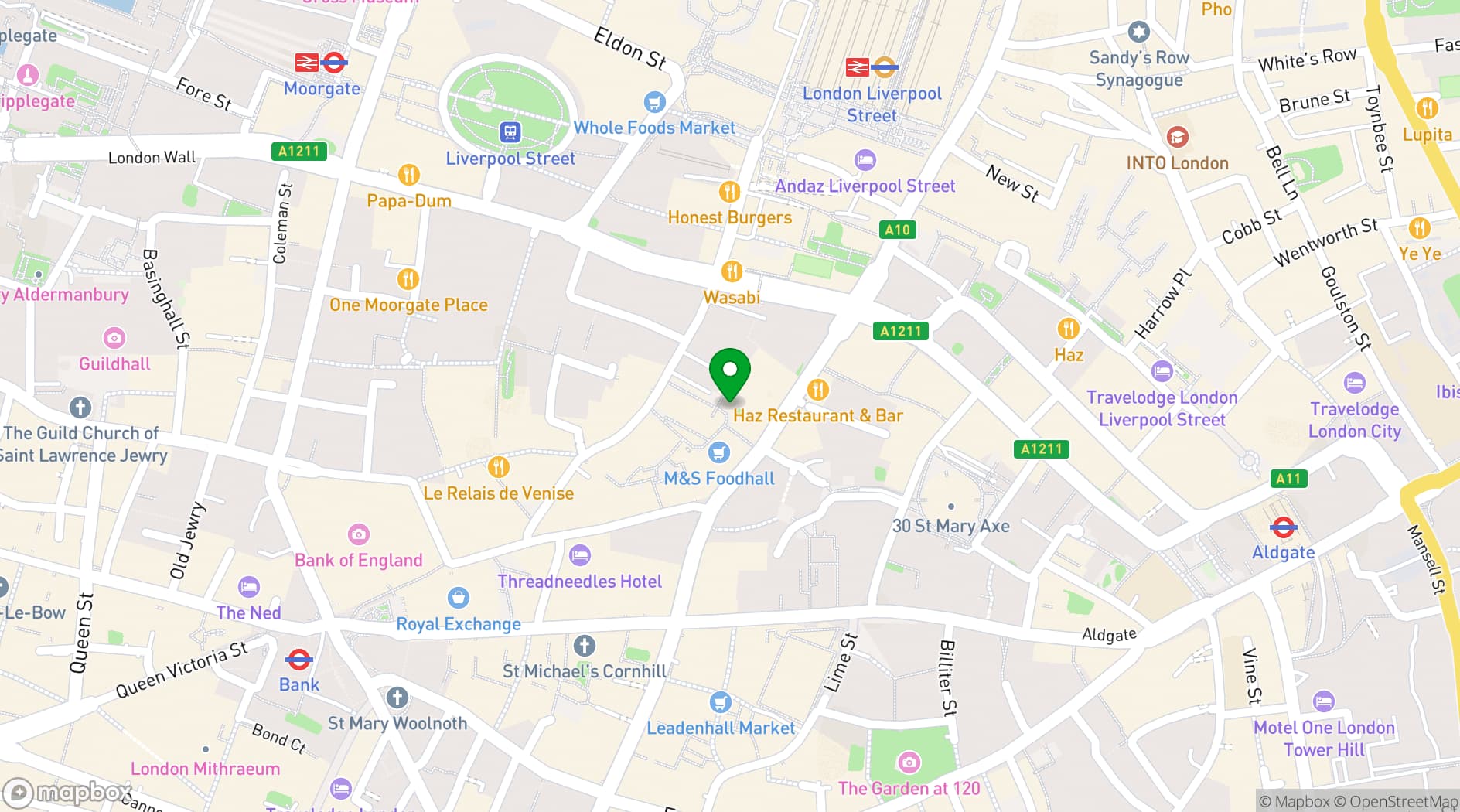 Map showing City Social London