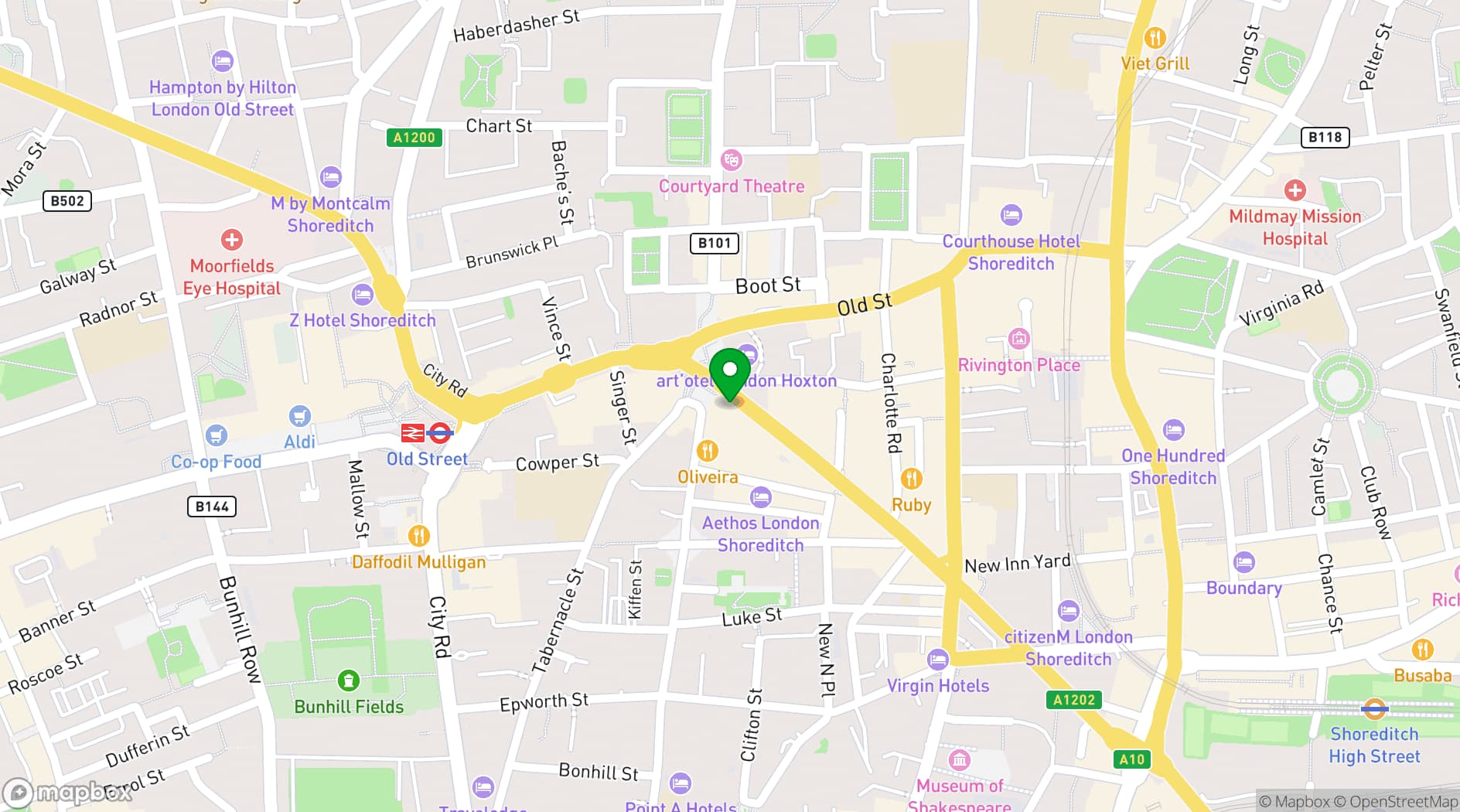 Map showing Swift Shoreditch