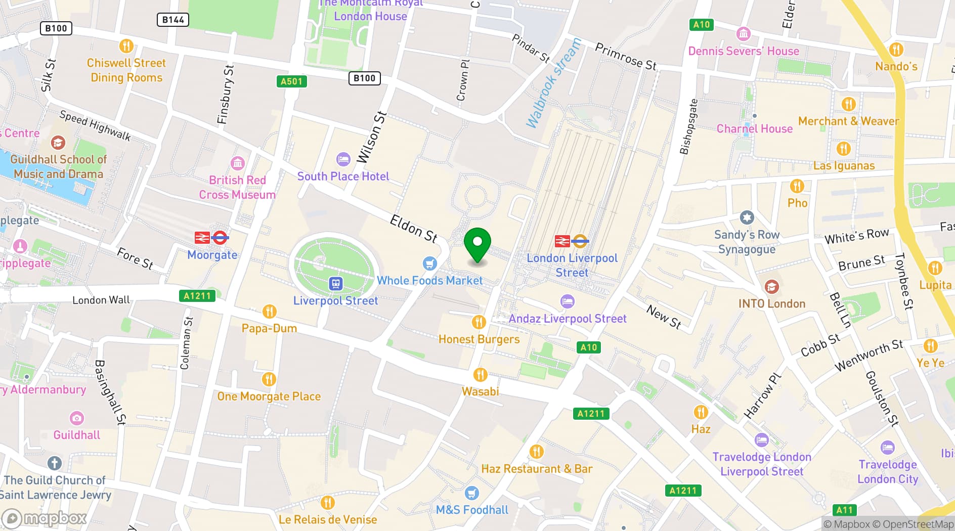 Map showing Los Mochis London City