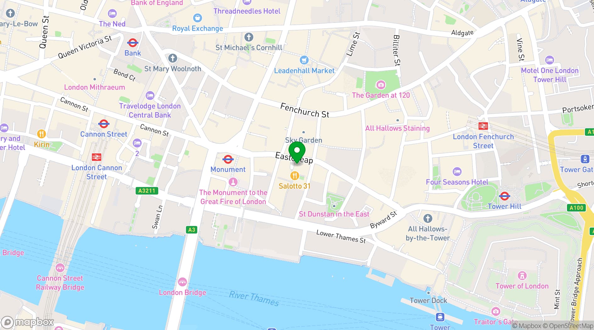 Map showing Eastcheap Records