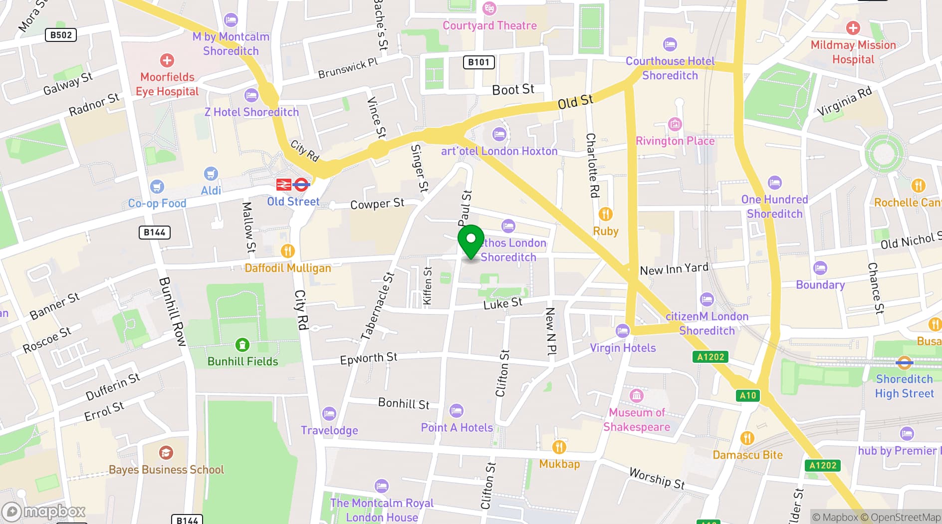 Map showing The Old Street Gallery