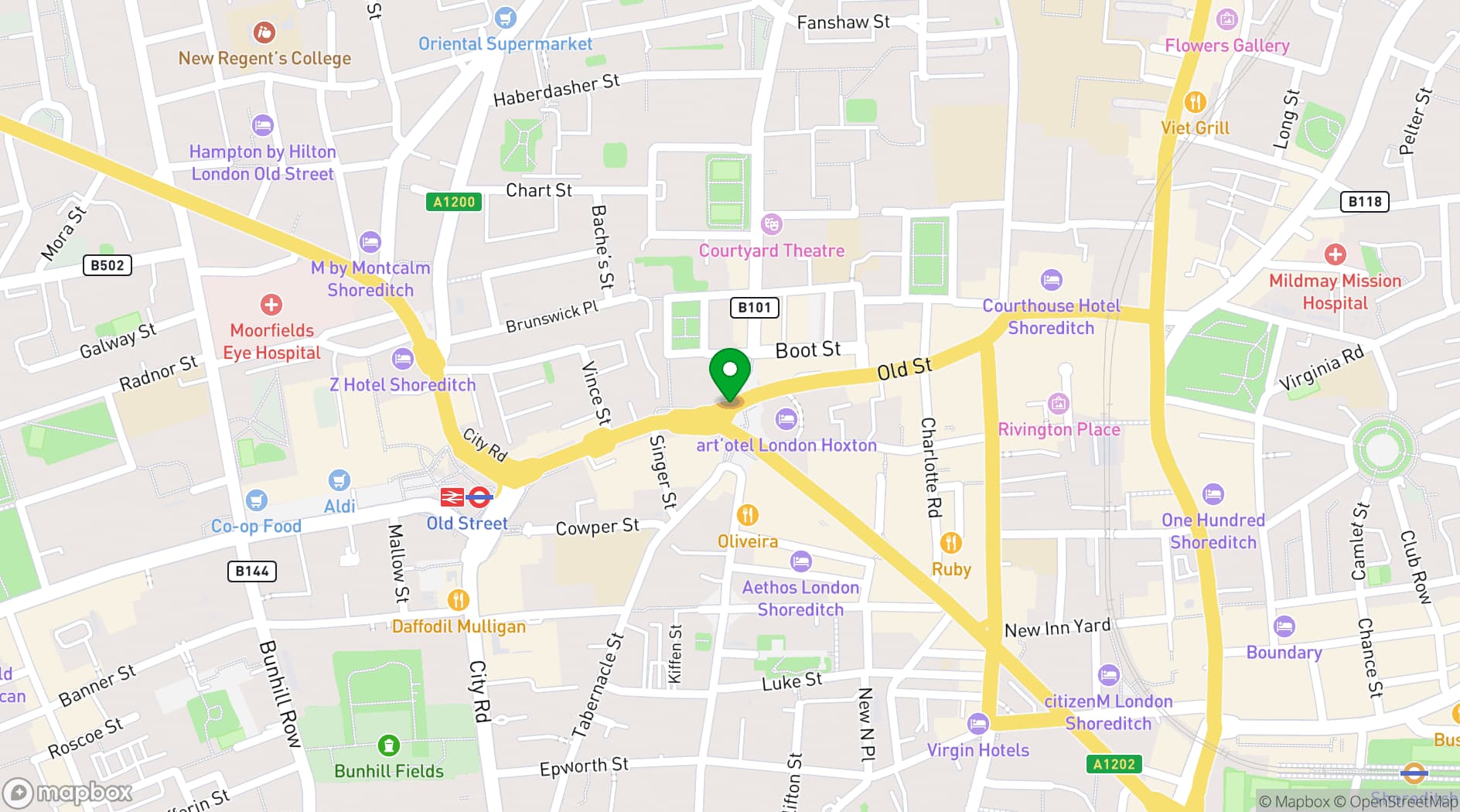 Map showing Bounce Old Street|Shoreditch