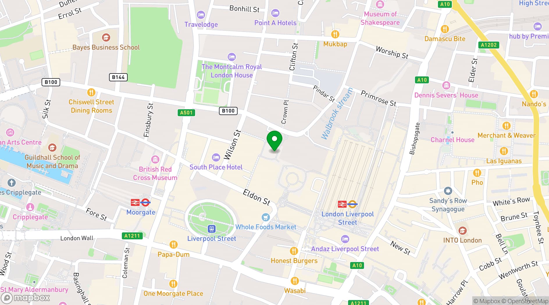 Map showing Gaucho Broadgate