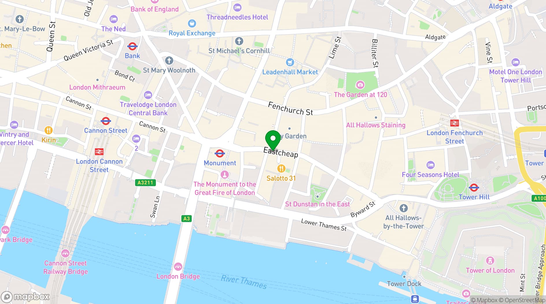 Map showing Dirty Martini Monument