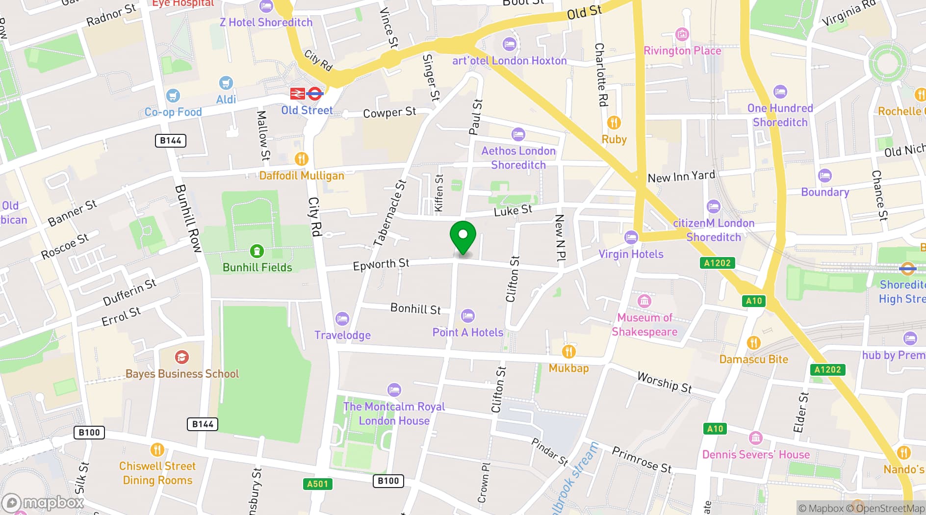 Map showing The Fox Public House