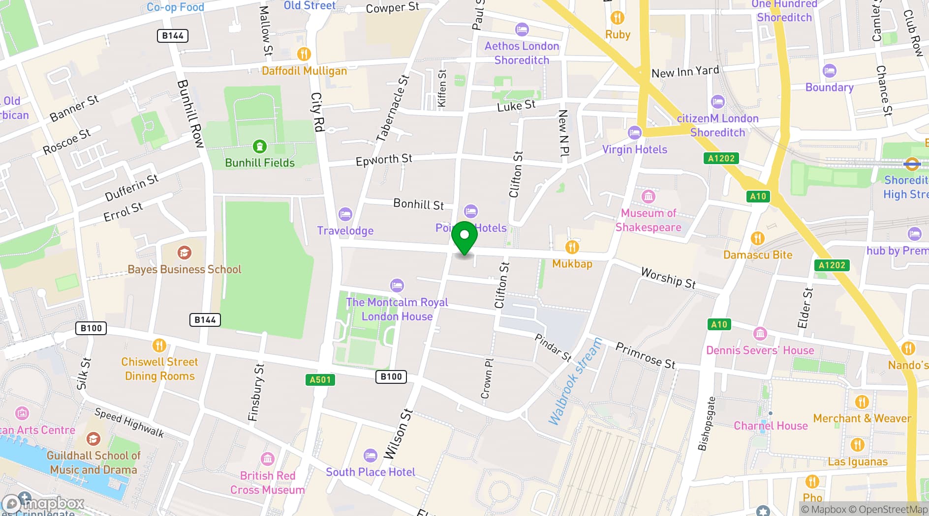 Map showing Podshop Studios - Podcast Recording Studio